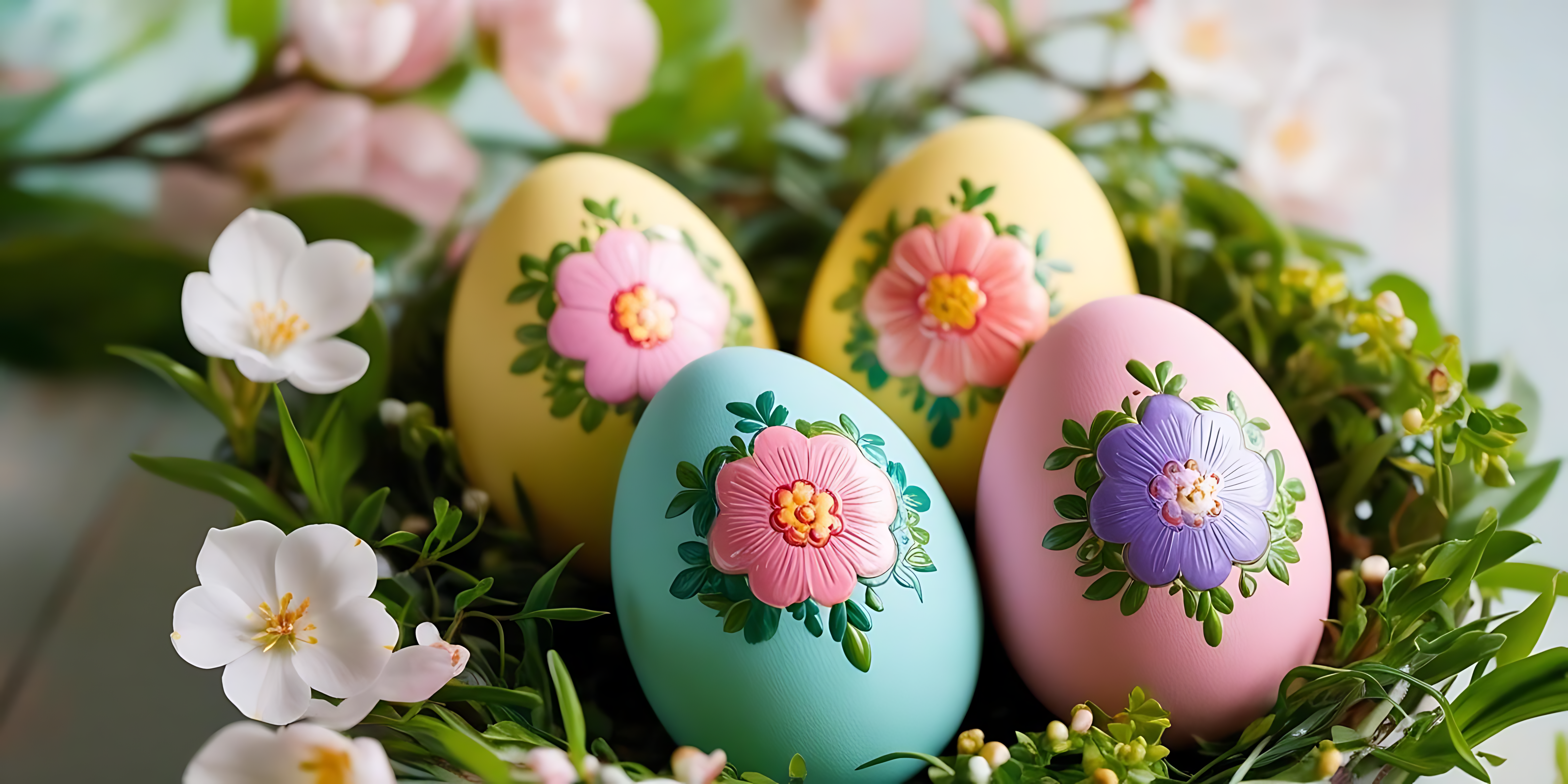 Håndmalte blomsterpåskeegg Bakgrunner