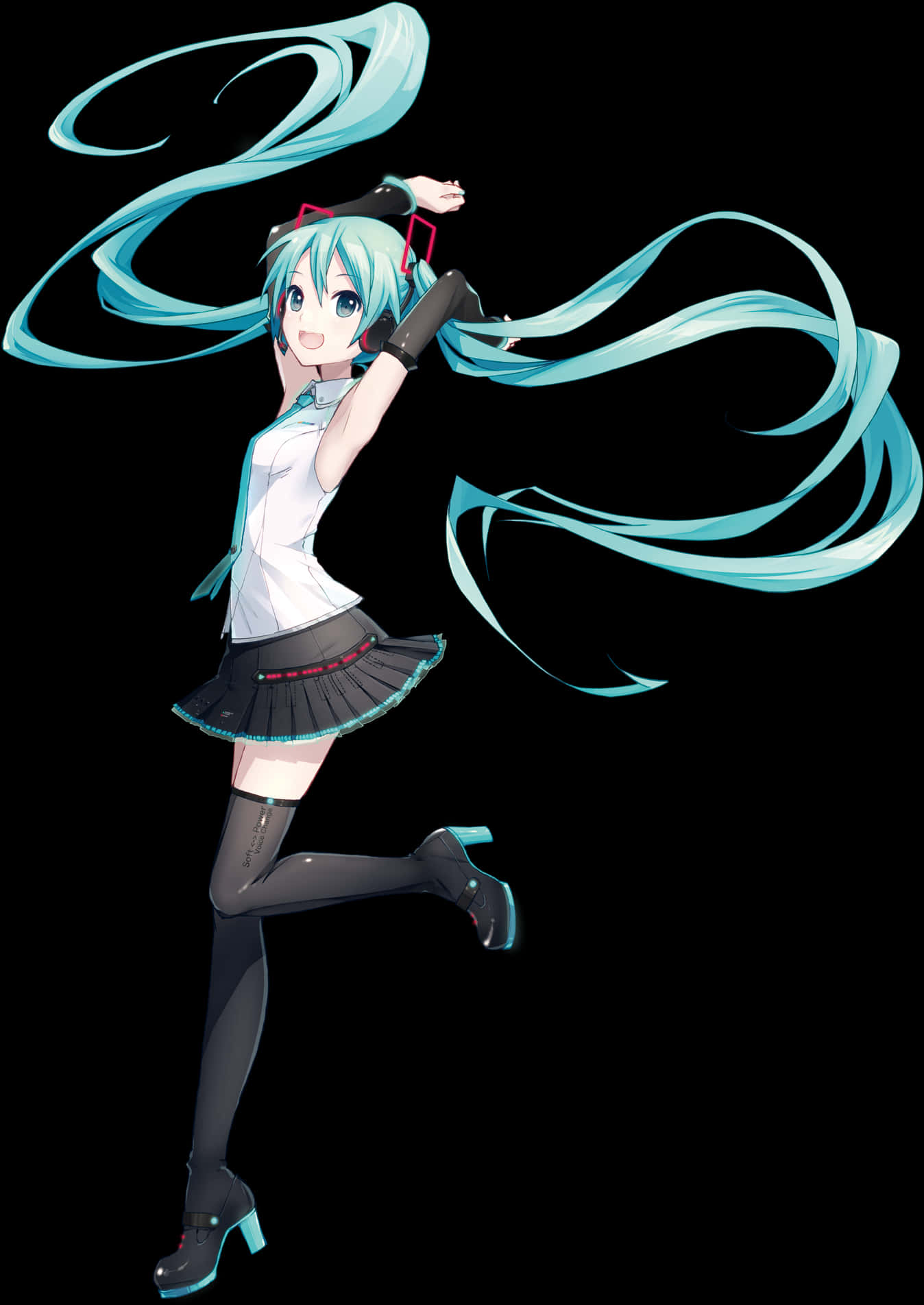 Hatsune Miku i dynamisk positur Bakgrunner