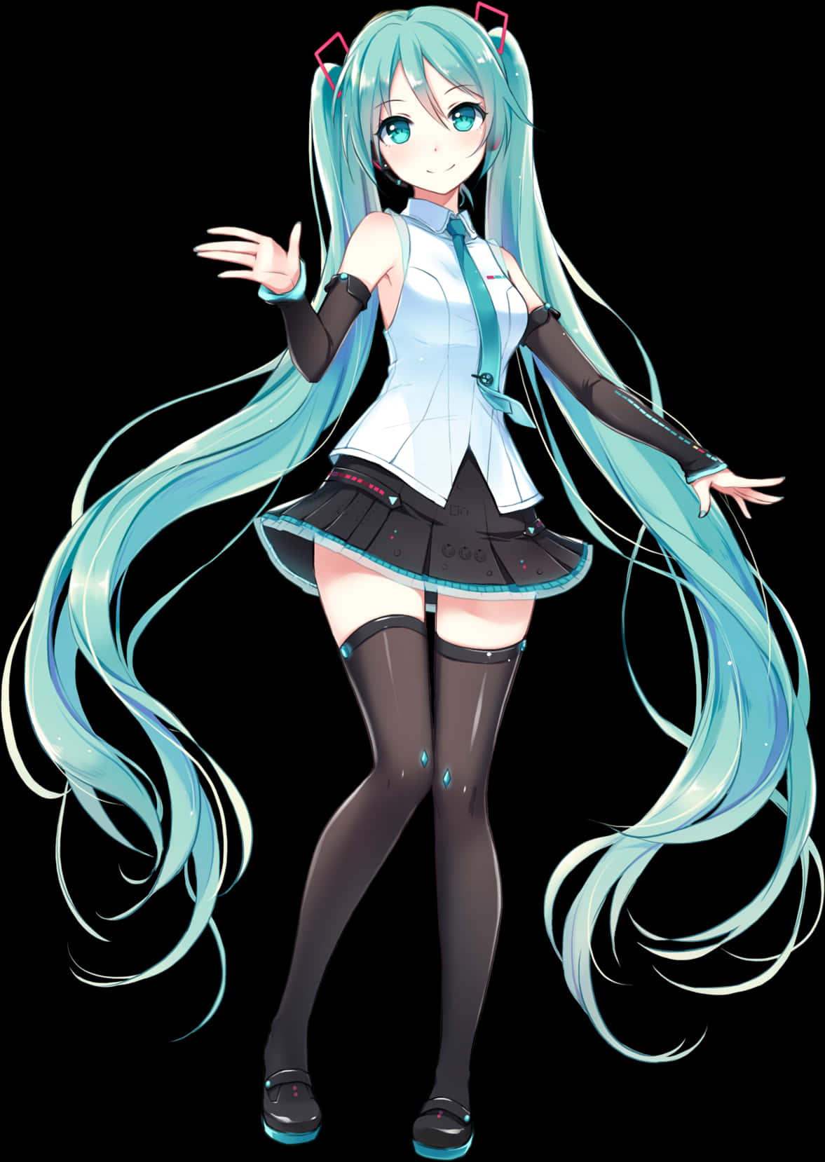 Hatsune Miku Virtuell Diva-positur Bakgrunner