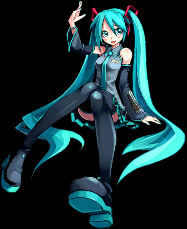 Hatsune Miku Vocaloid Posering Bakgrunner