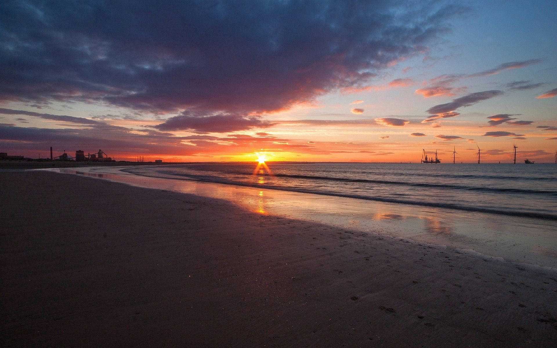 Bakgrunnsbilde av hav og solnedgang natur