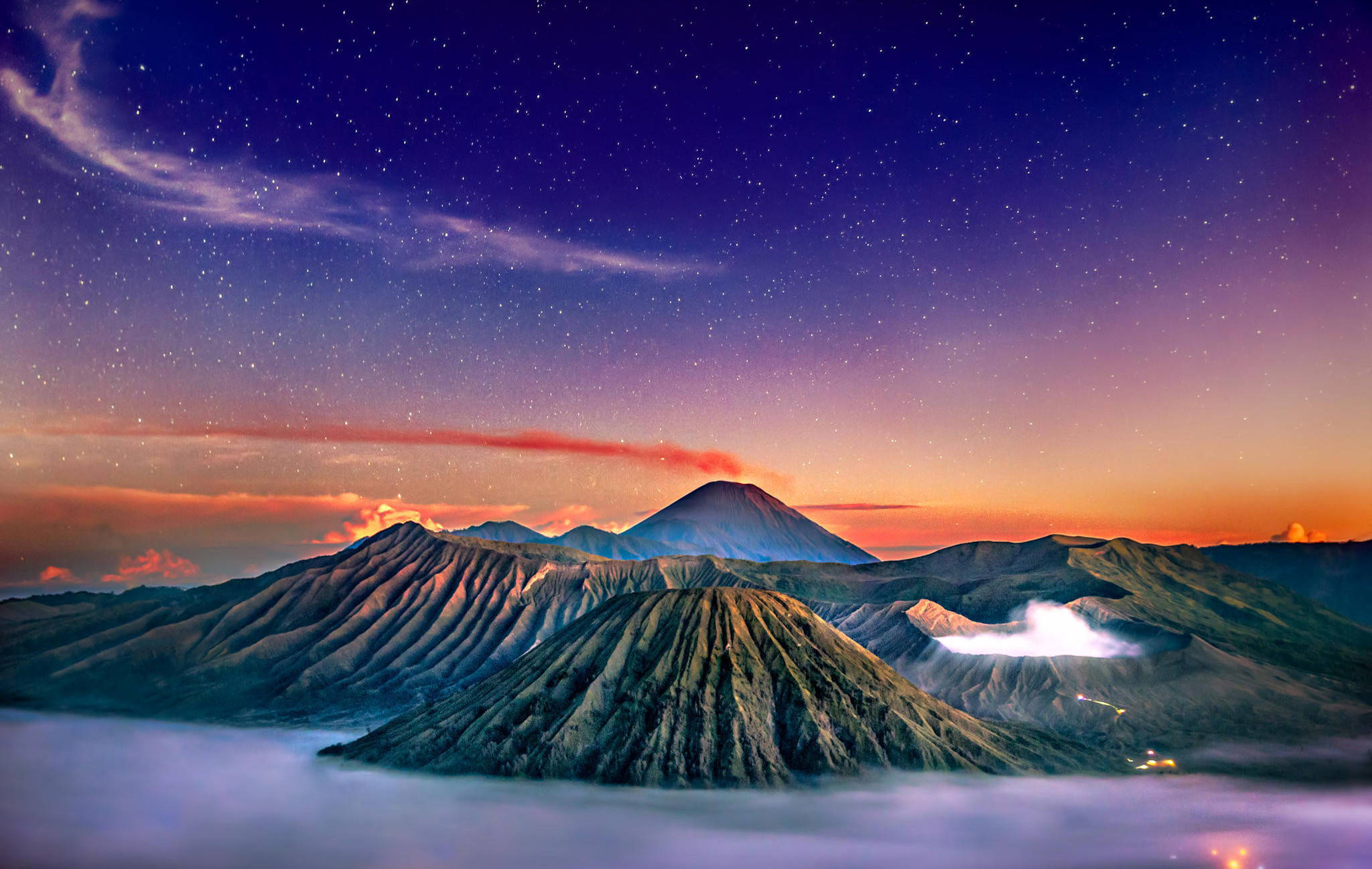 HD Landskap Mount Bromo Indonesia Bakgrunner