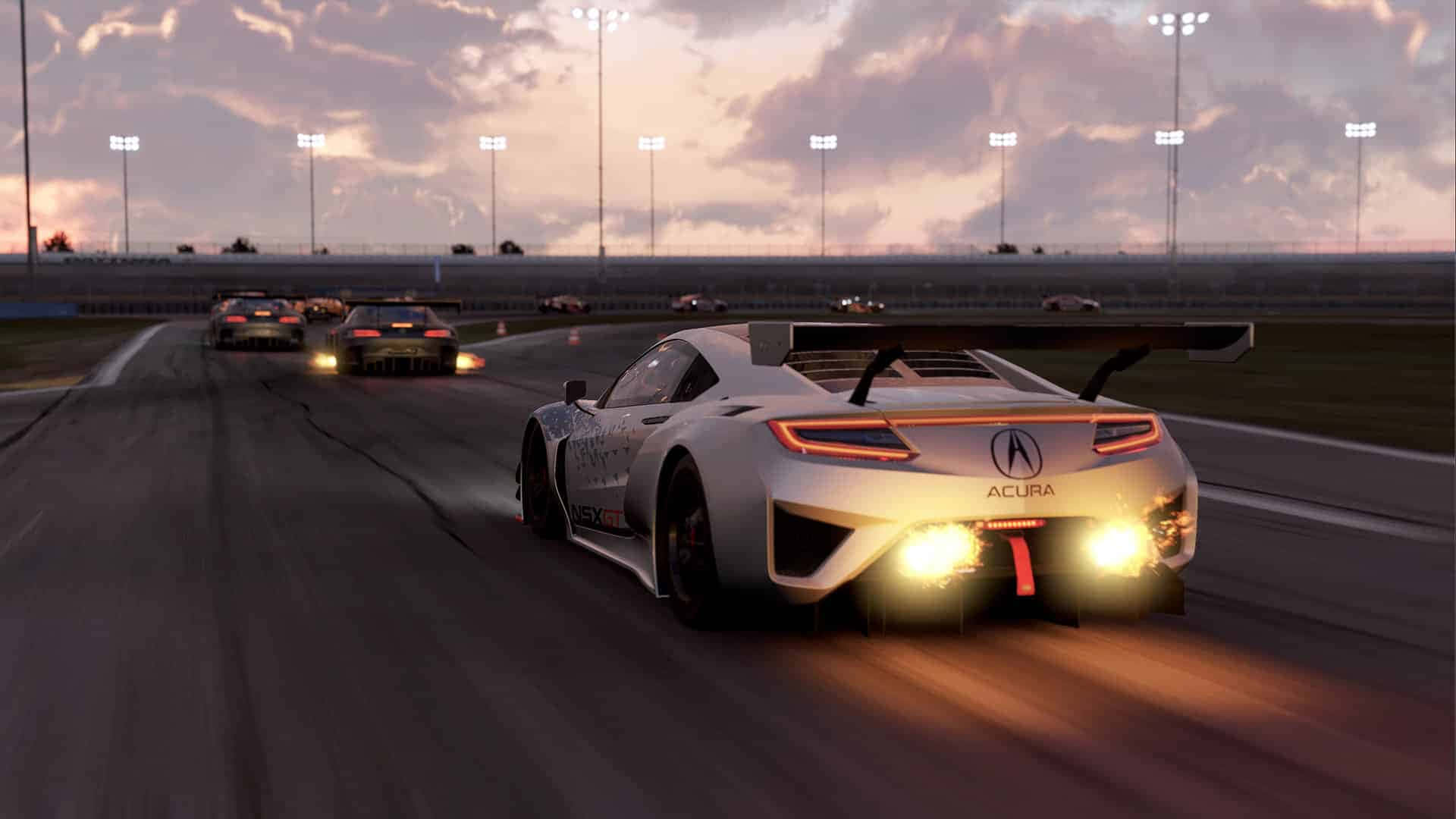 HD Project Cars Hvit Sportsbil Vei Bakgrunn Bakgrunner