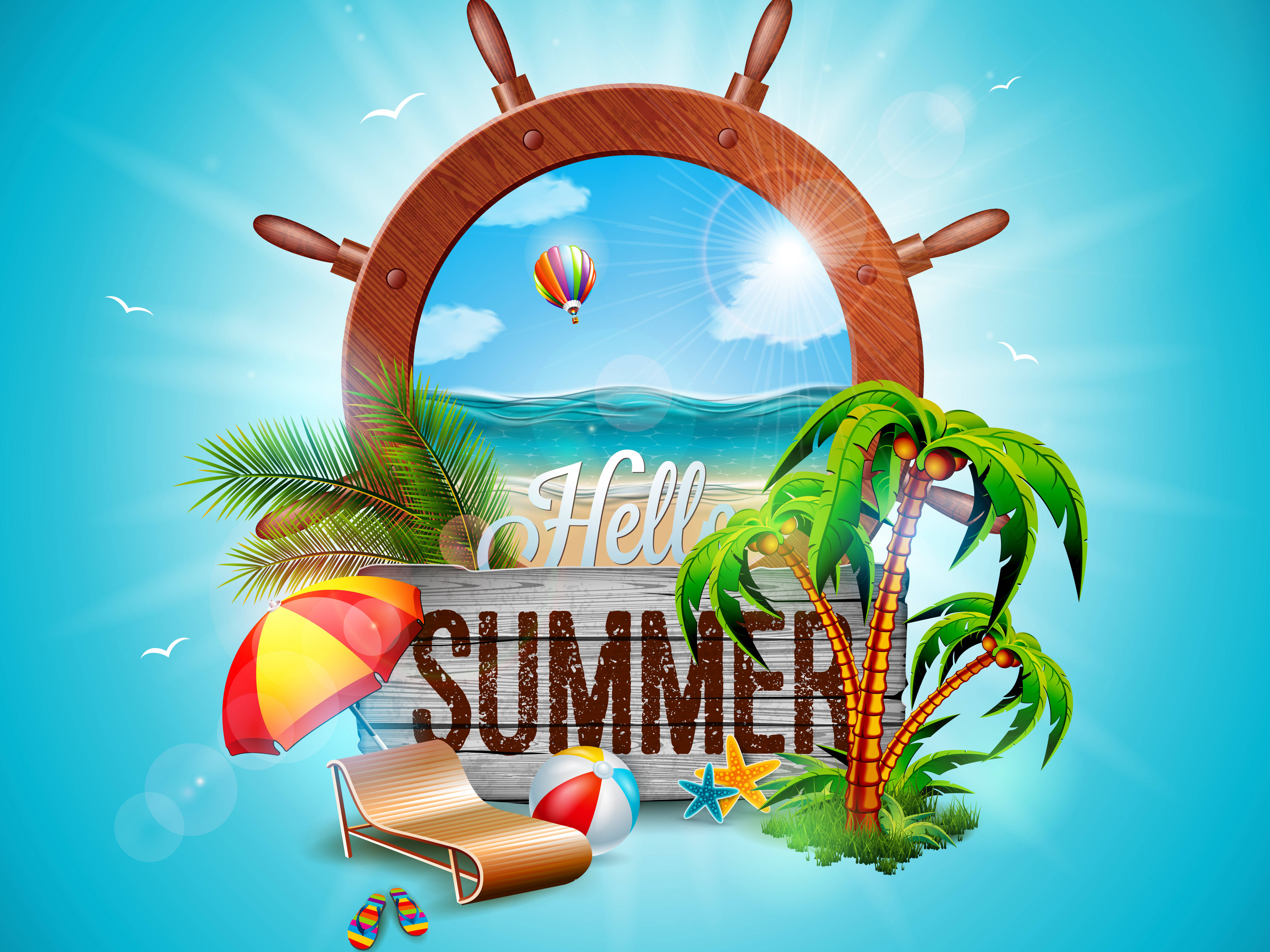 Hei Sommer Skrivebord Bakgrunner