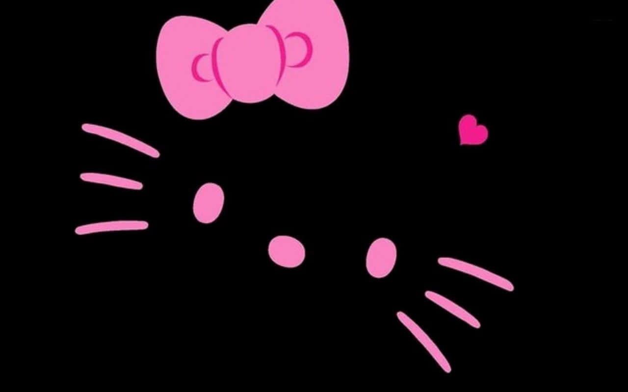 Hello Kitty-ansikt på svart og rosa bakgrunn Bakgrunner