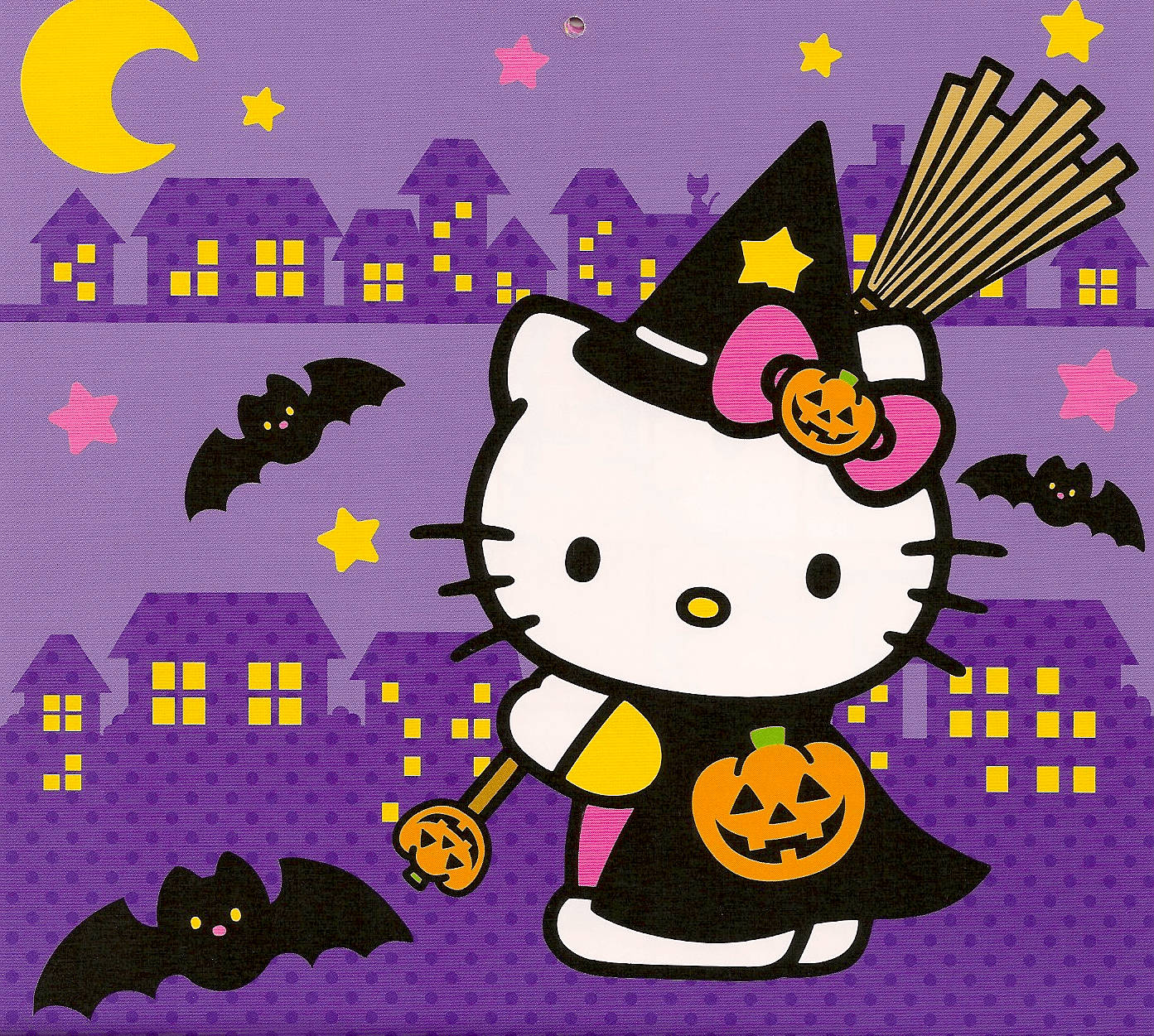 Hello Kitty Halloween Søt Heks Bakgrunner