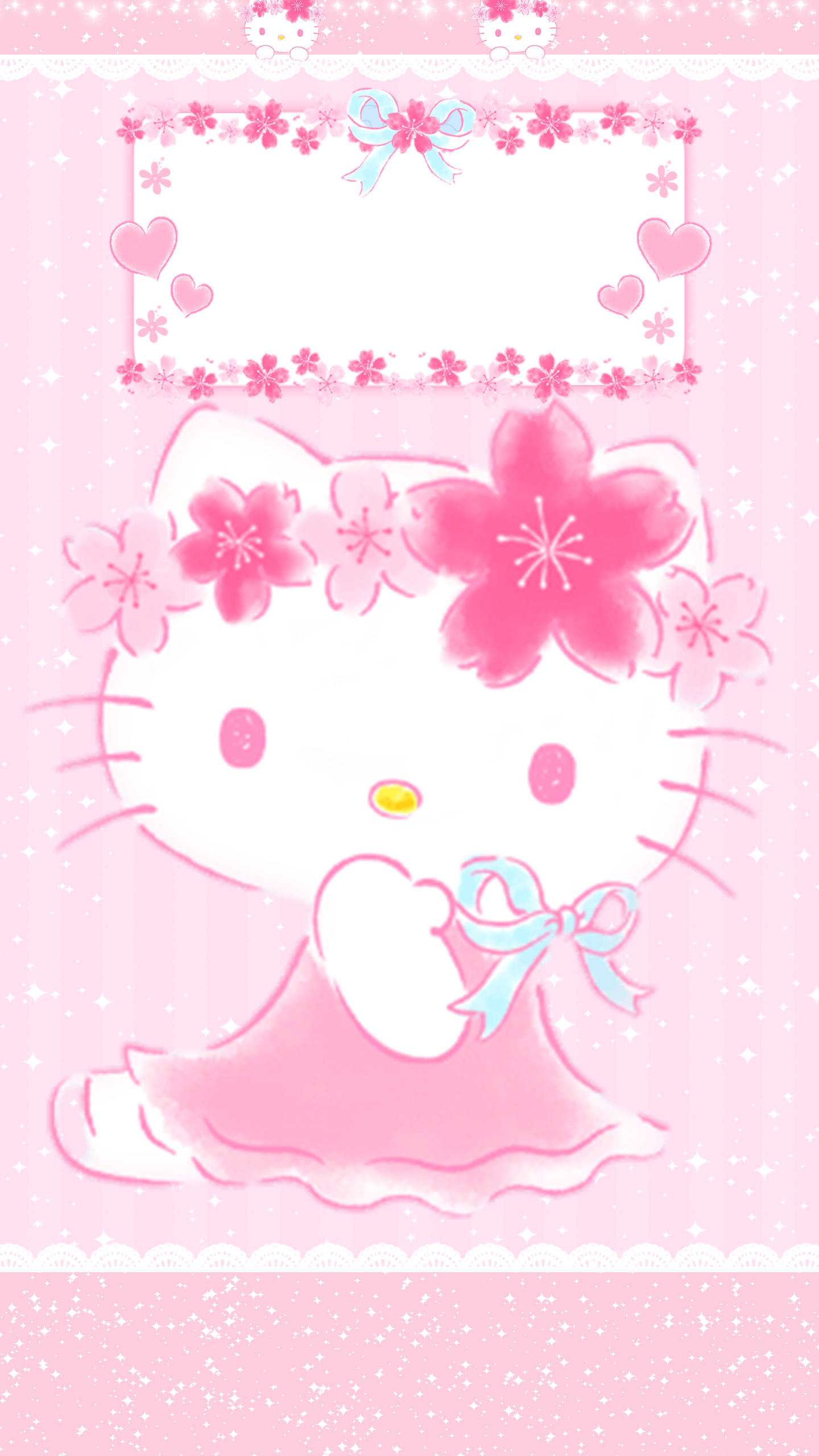 Hello Kitty med kawaii rosa bakgrunn Bakgrunner