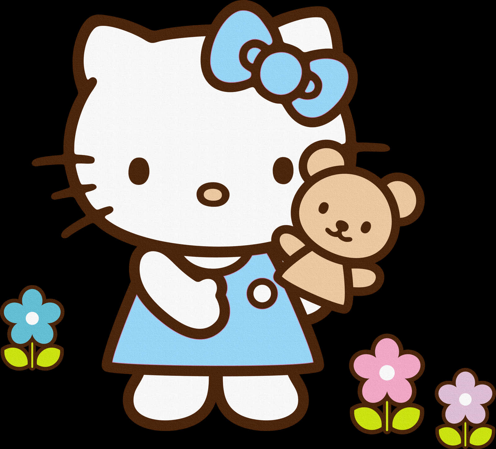 Hello Kitty med bamse Bakgrunner
