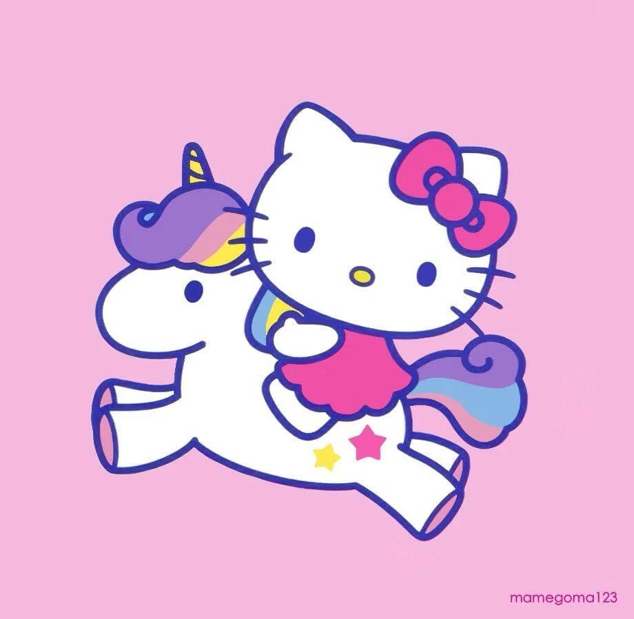 Hello Kitty-ponni PFP tegneseriestil Bakgrunner
