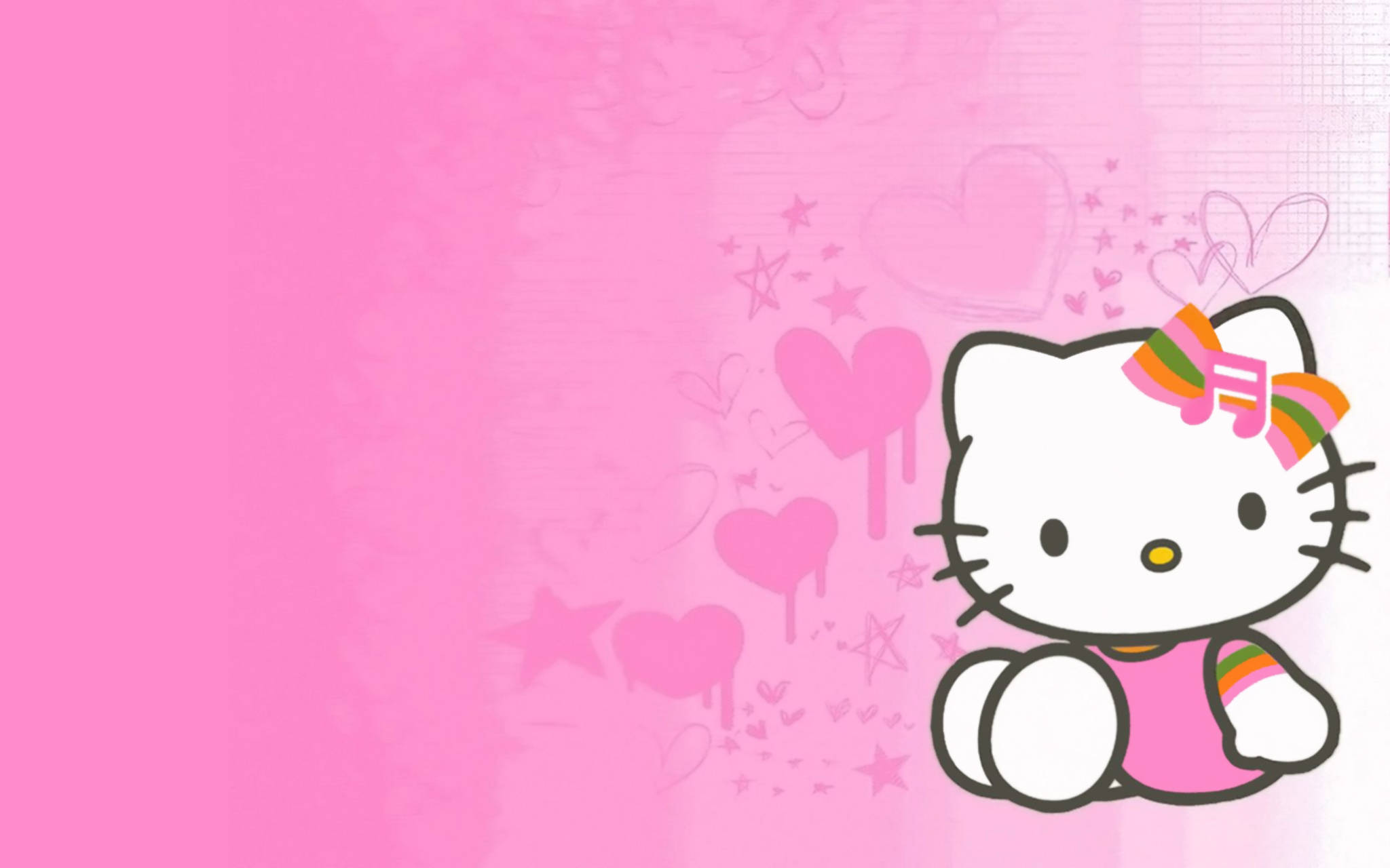 Hello Kitty søt rosa kunst Bakgrunner