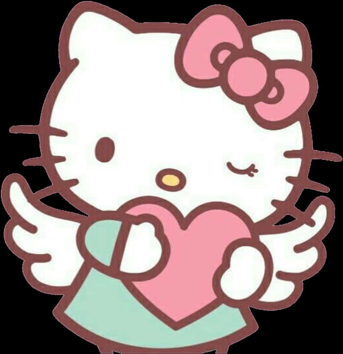 Hello Kitty som holder hjerte Bakgrunner
