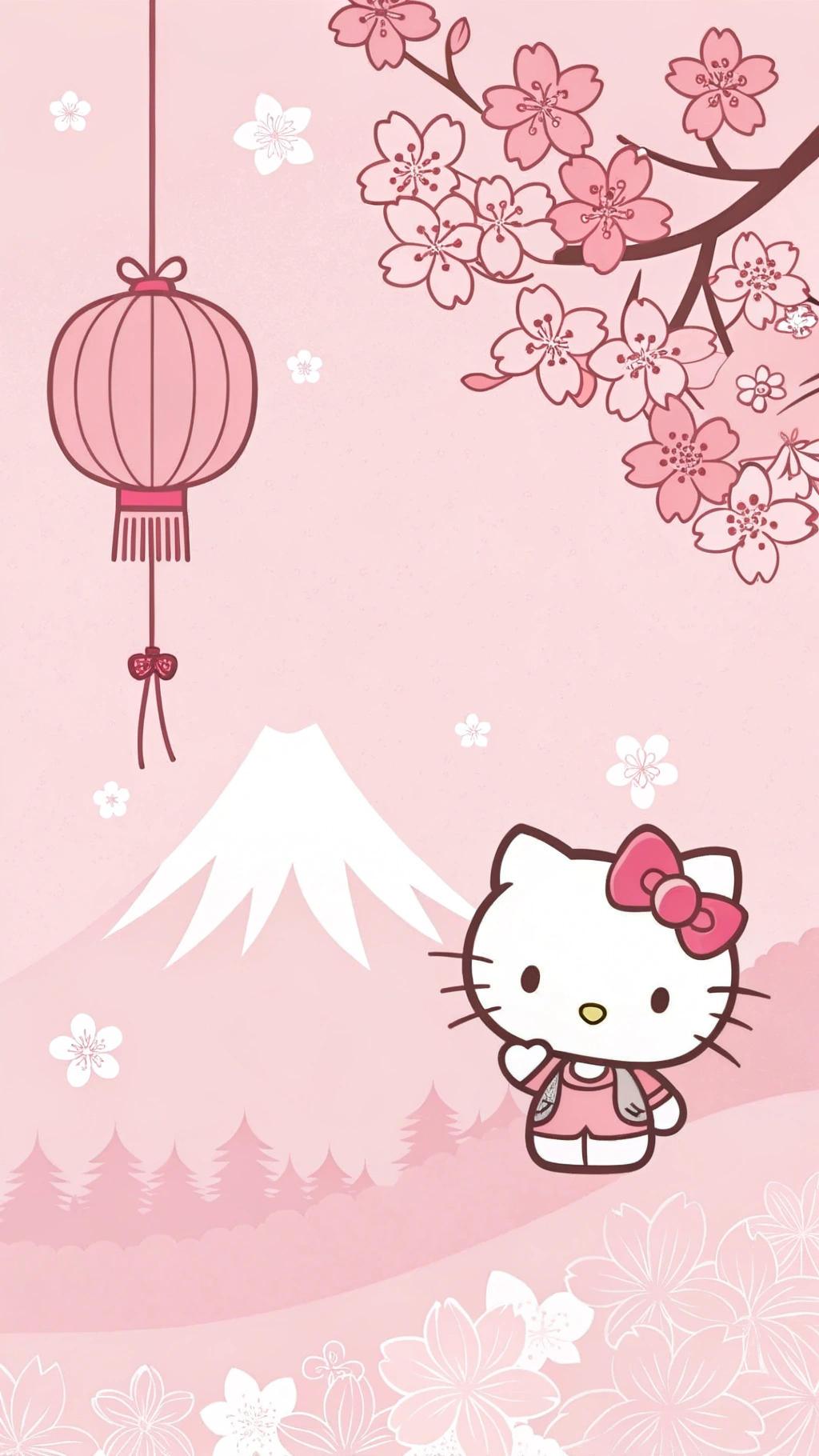 Hello Kittys Japan-reise SJOKERENDE Søt Bakgrunner