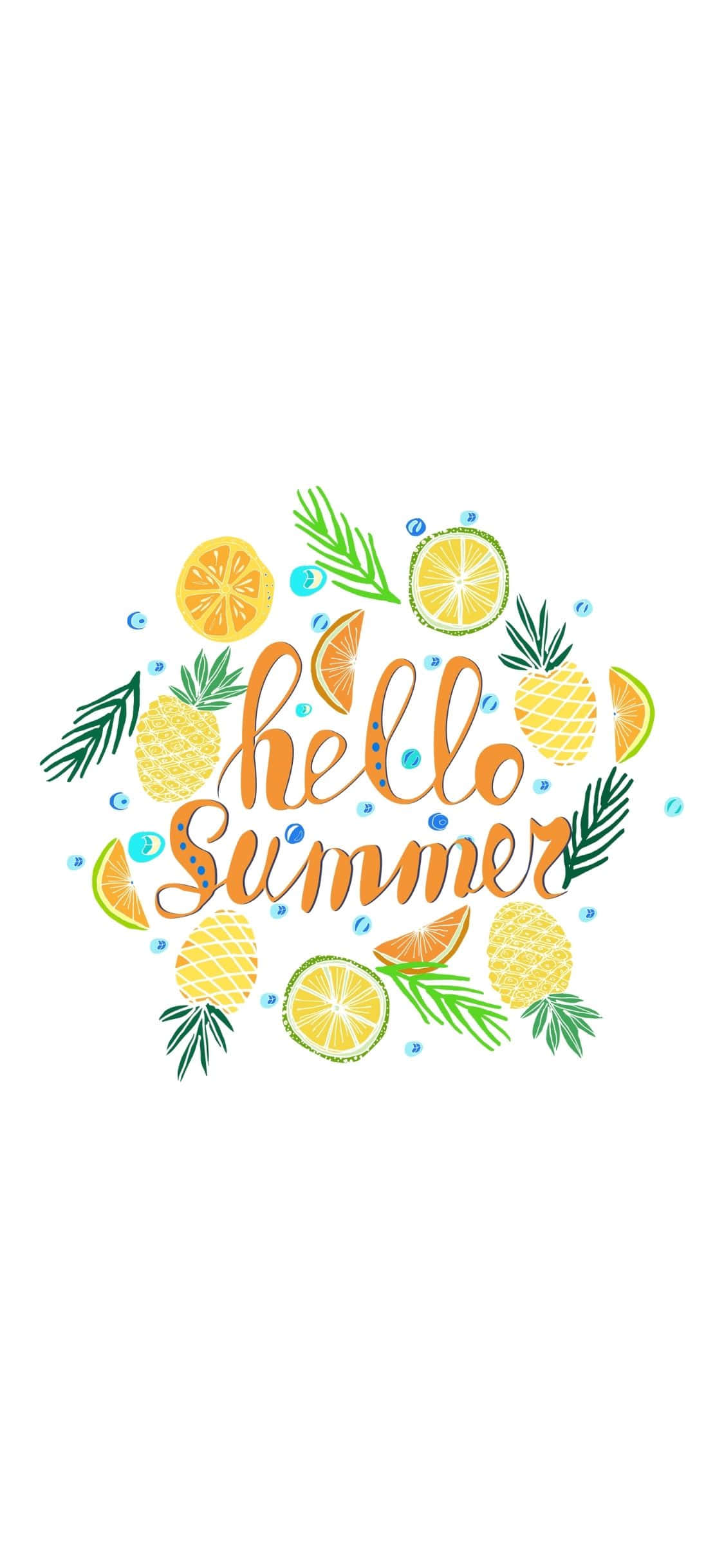 Hello Summer typografi iPhone X sommerbakgrunn Bakgrunner