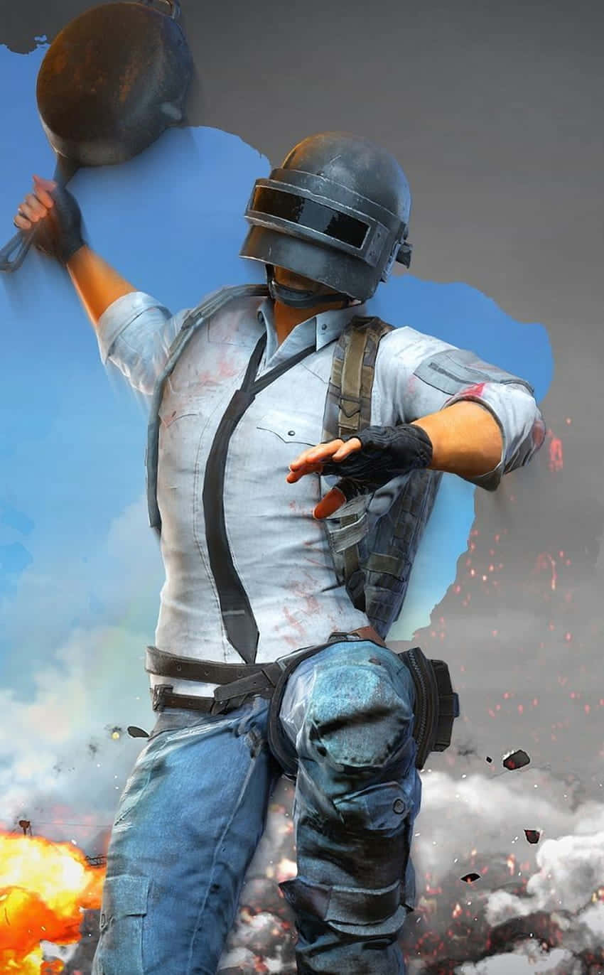 Helmet Guy med stekepanne Pixel 3 Playerunknown's Battlegrounds Bakgrunn Bakgrunner