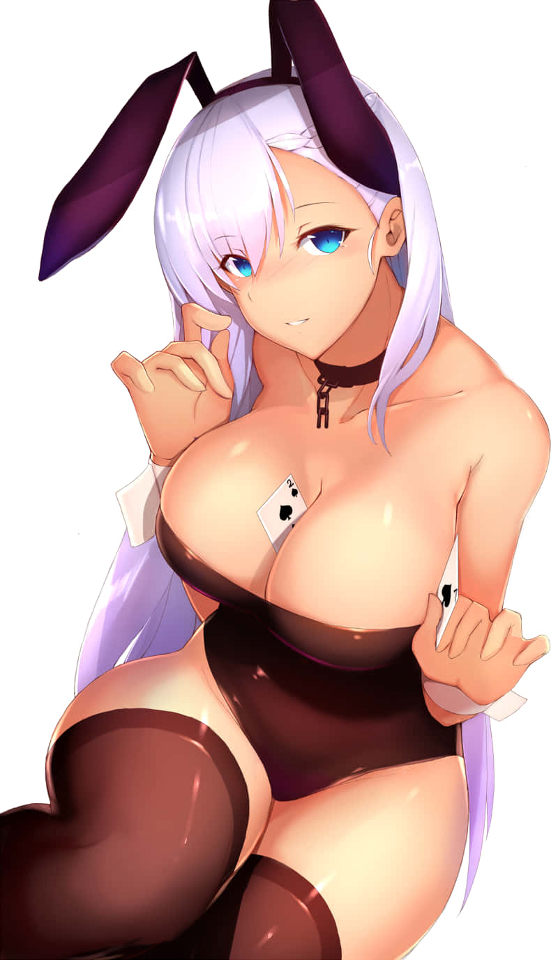 Hent anime-bunnyjente med spillkort Bakgrunner