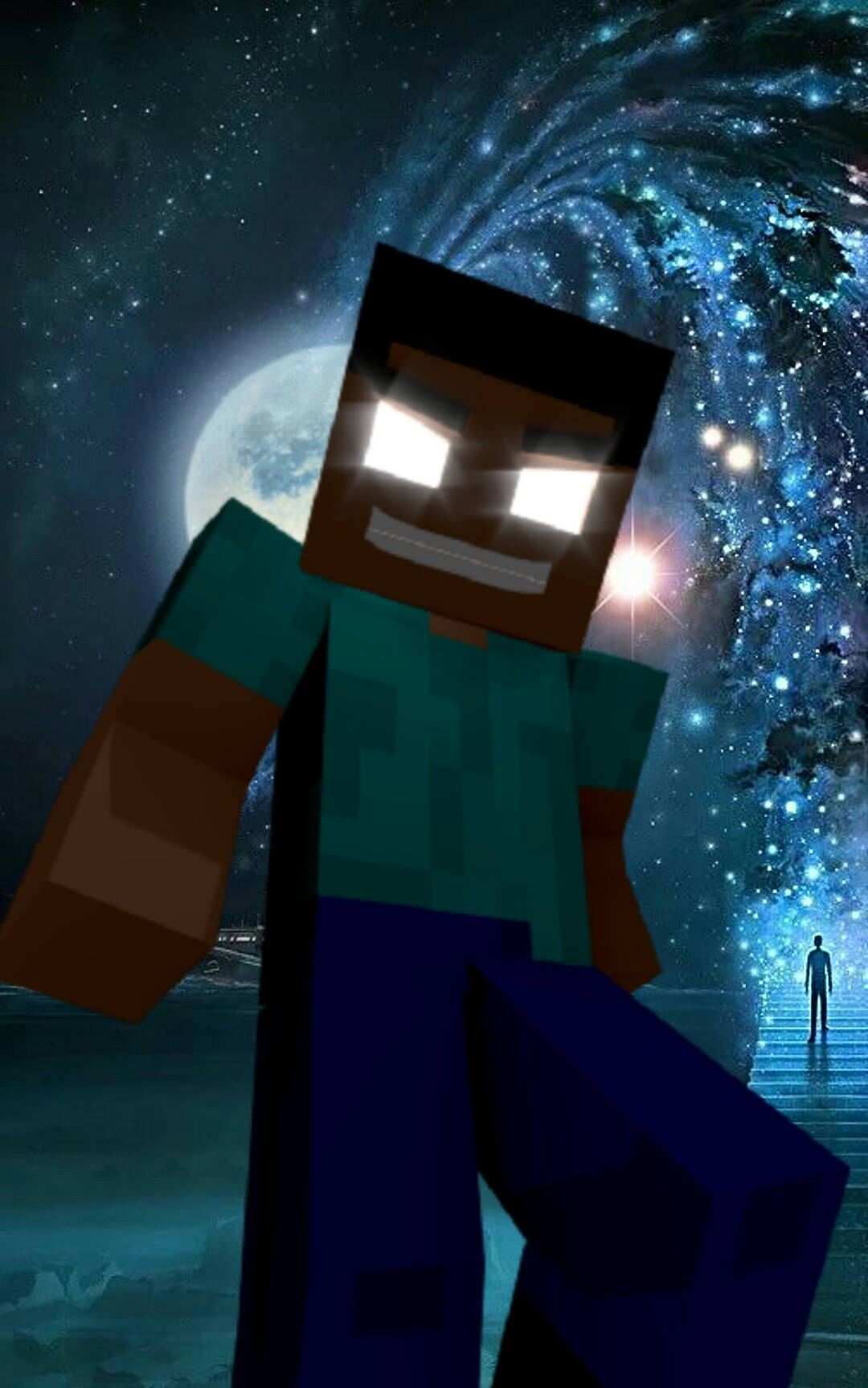 Herobrine Fullmånekunst Bakgrunner