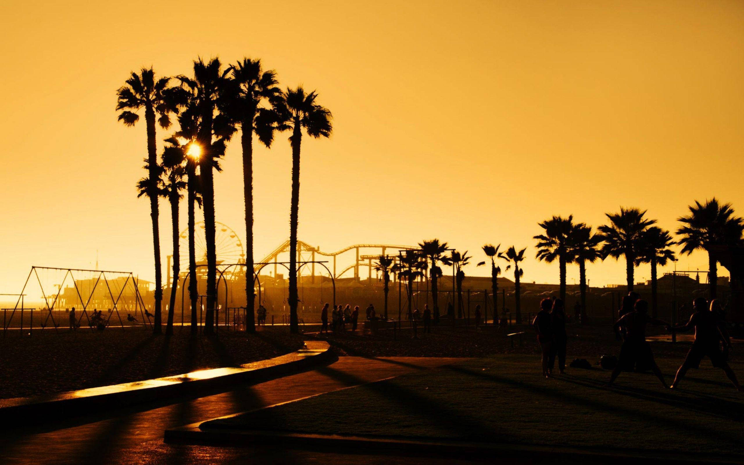 Het solnedgang i Los Angeles Bakgrunner