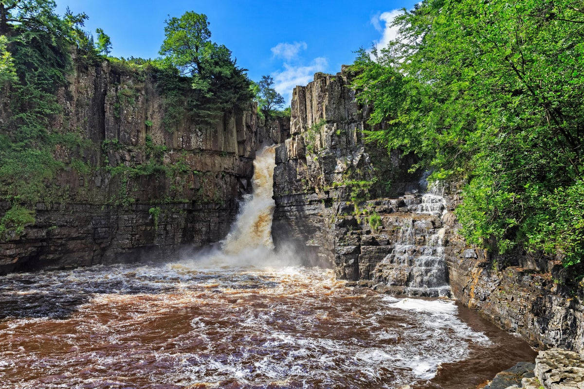High Force-fossen i Storbritannia Bakgrunner