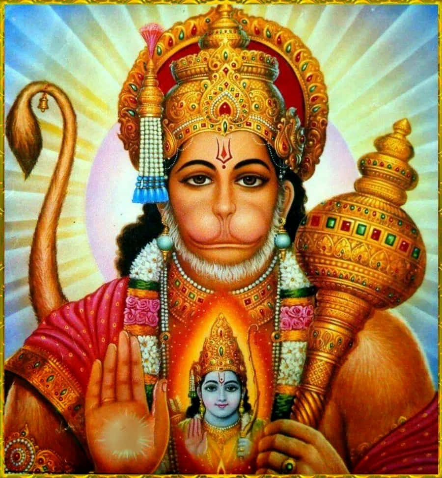 Hindu Gud Hanuman Kølle Bilde Bakgrunner