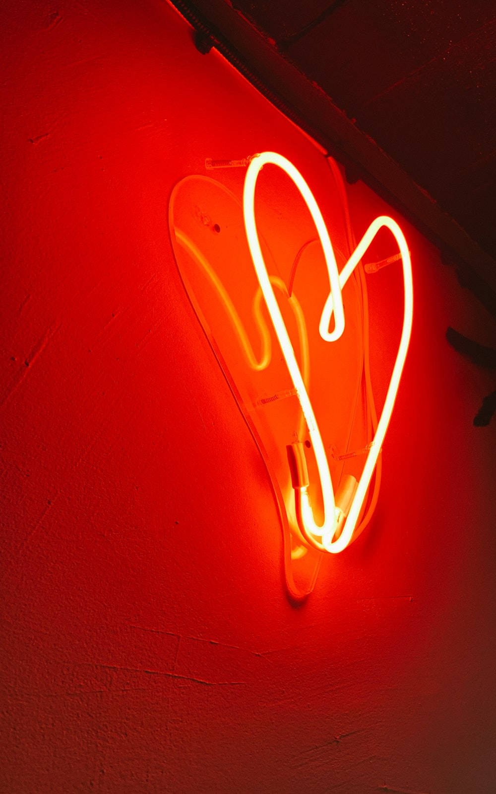 Hjerteestetikk rødt neonlys Bakgrunner
