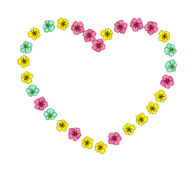 Hjerteformasjon med blomster Bakgrunner
