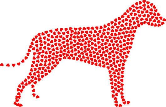 Hjerteformet hundesilhuett Bakgrunner