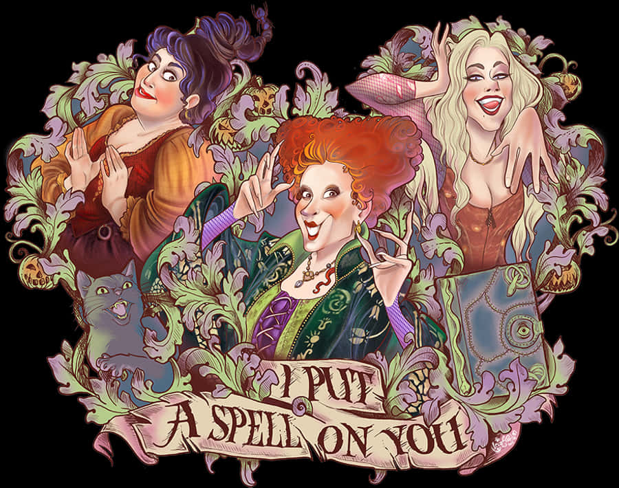 Hocus Pocus Sanderson Sisters Illustrasjon Bakgrunner