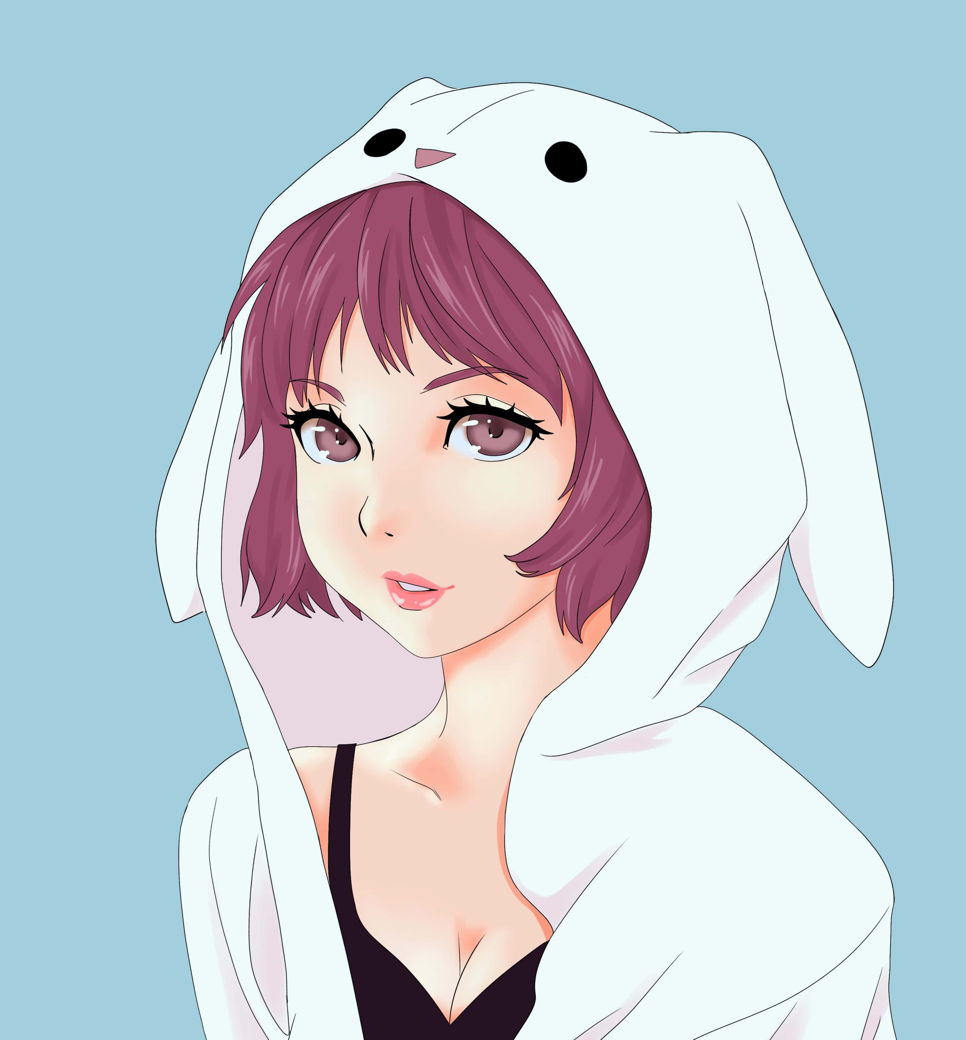 "Hold deg varm og stilig denne vinteren i denne trendy anime-jentegenseren!" Bakgrunner