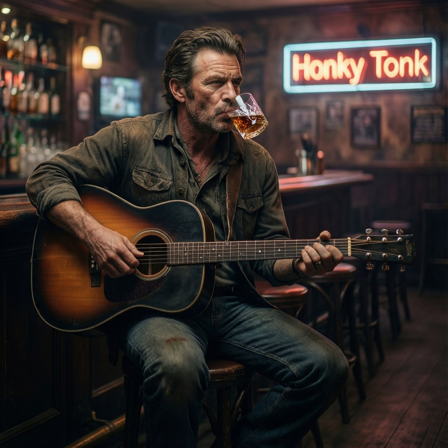 Honky Tonk Barscene Bakgrunner