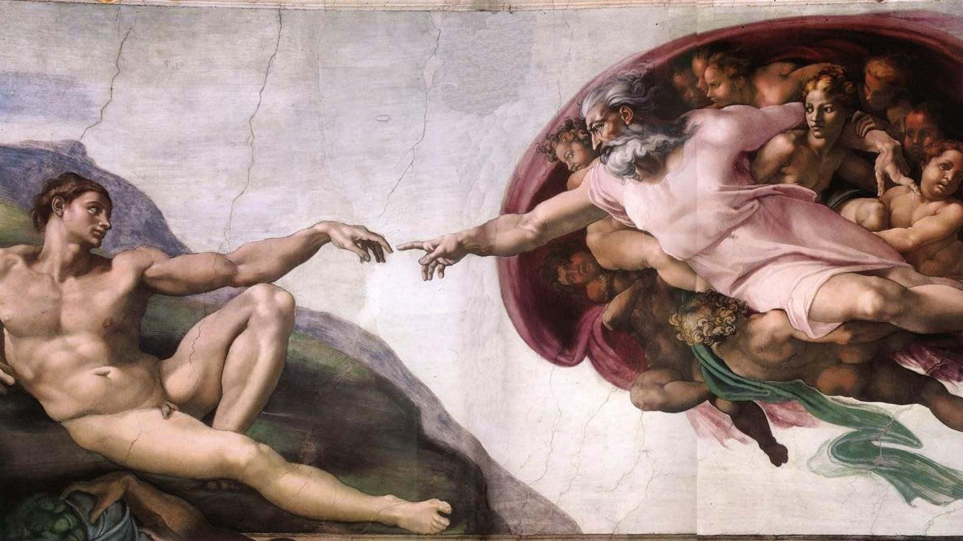 Horisontal Skapelsen av Adam 4K Bakgrunner