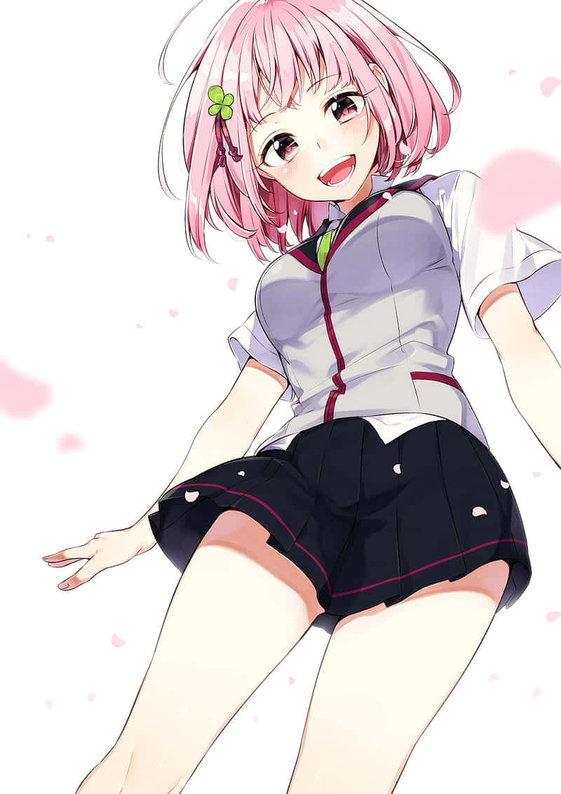 Hot Anime Jente Rosa Hår Bakgrunner