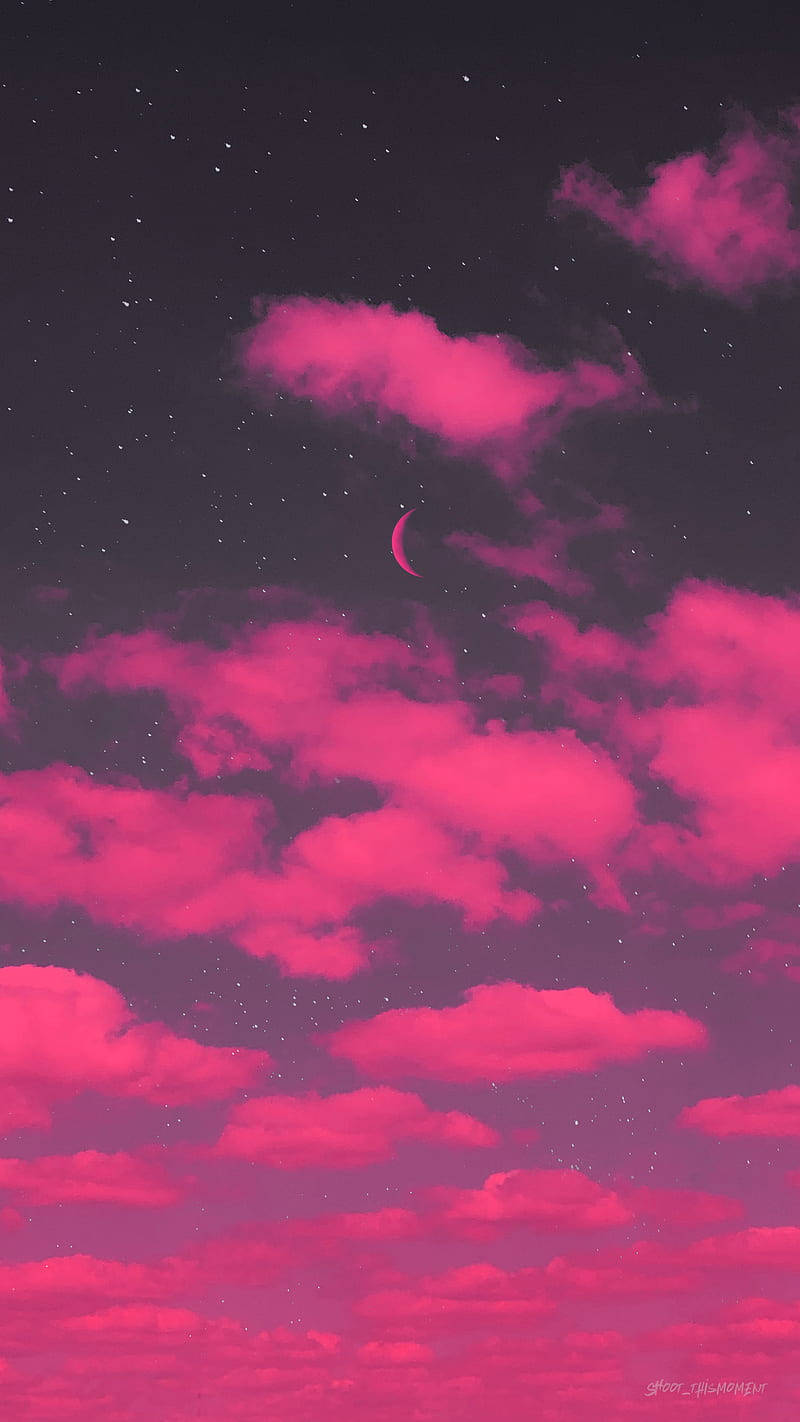 Hot Pink Estetiske Skyer Bakgrunner