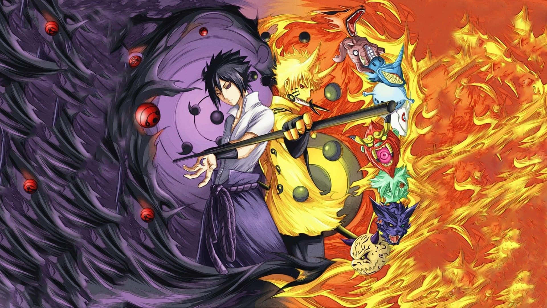 Hovedkarakterene fra PS4 Naruto-videospillet Bakgrunner
