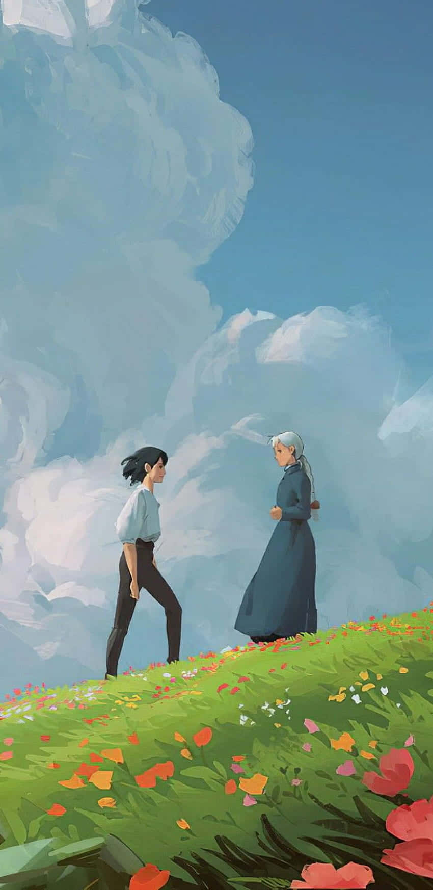 Howl og Sophie Studio Ghibli Telefon Bakgrunner