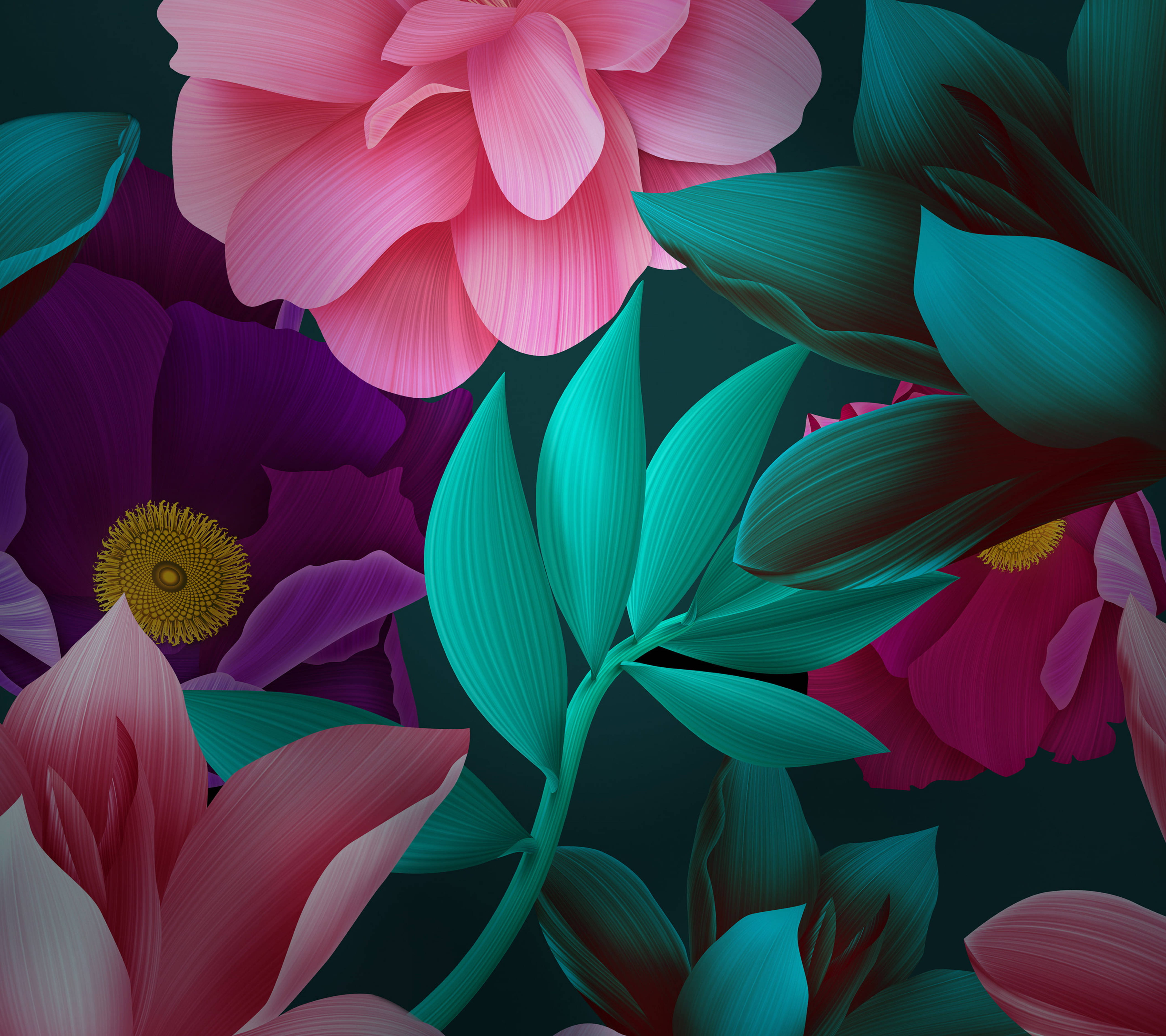Huawei Nature Flowers Bakgrunner