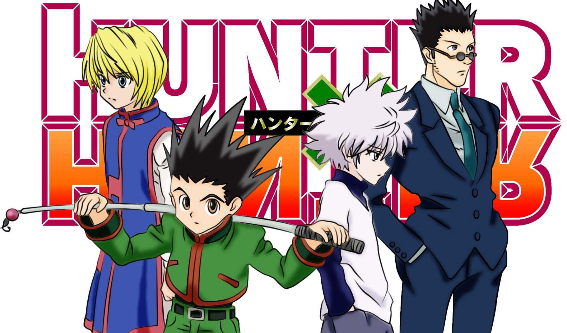 Hunter X Hunter Bakgrunn med Kurapika, Leorio, Killua og Gon Bakgrunner