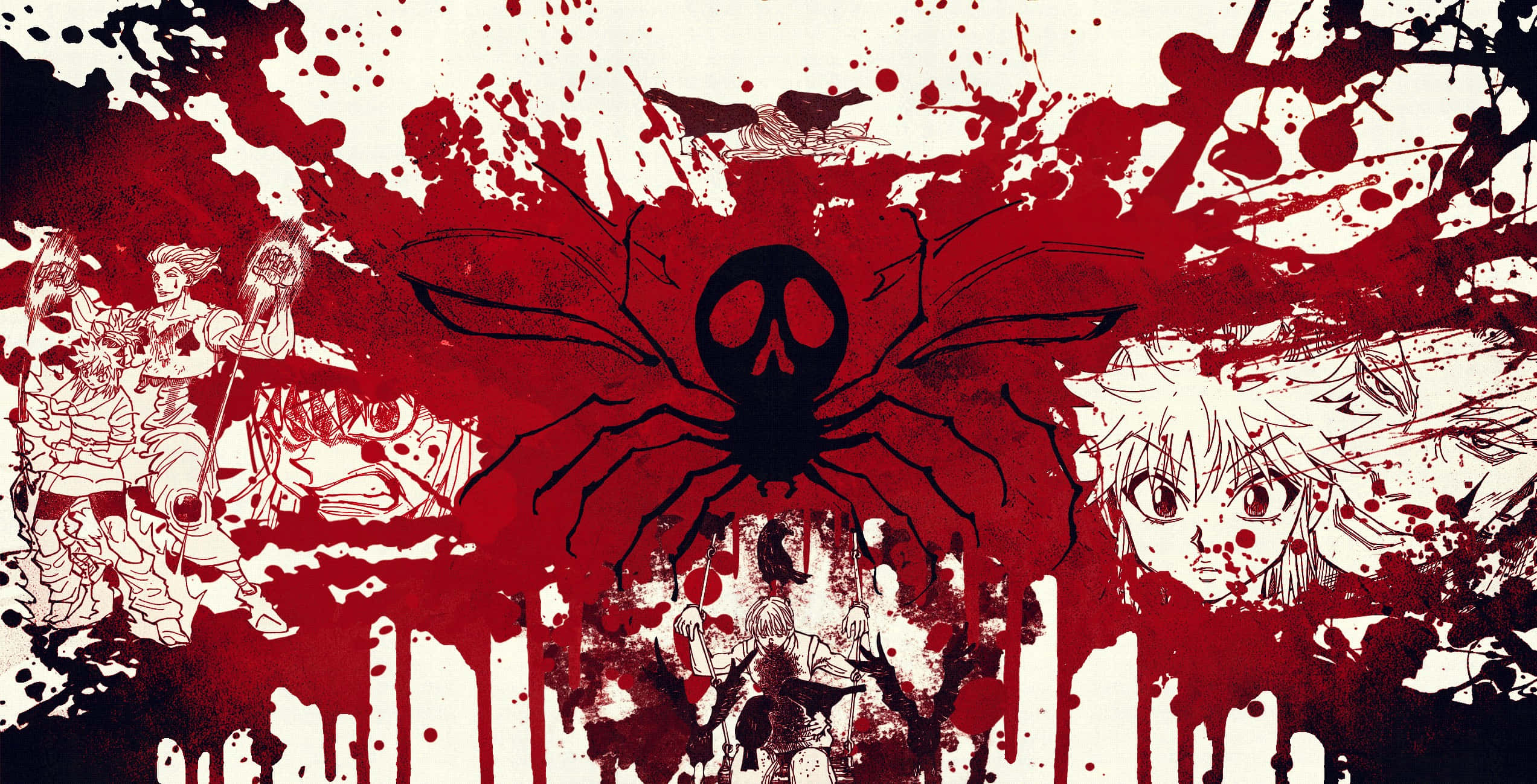 Hunter X Hunter edderkopphodeskalle-symbol bakgrunn Bakgrunner