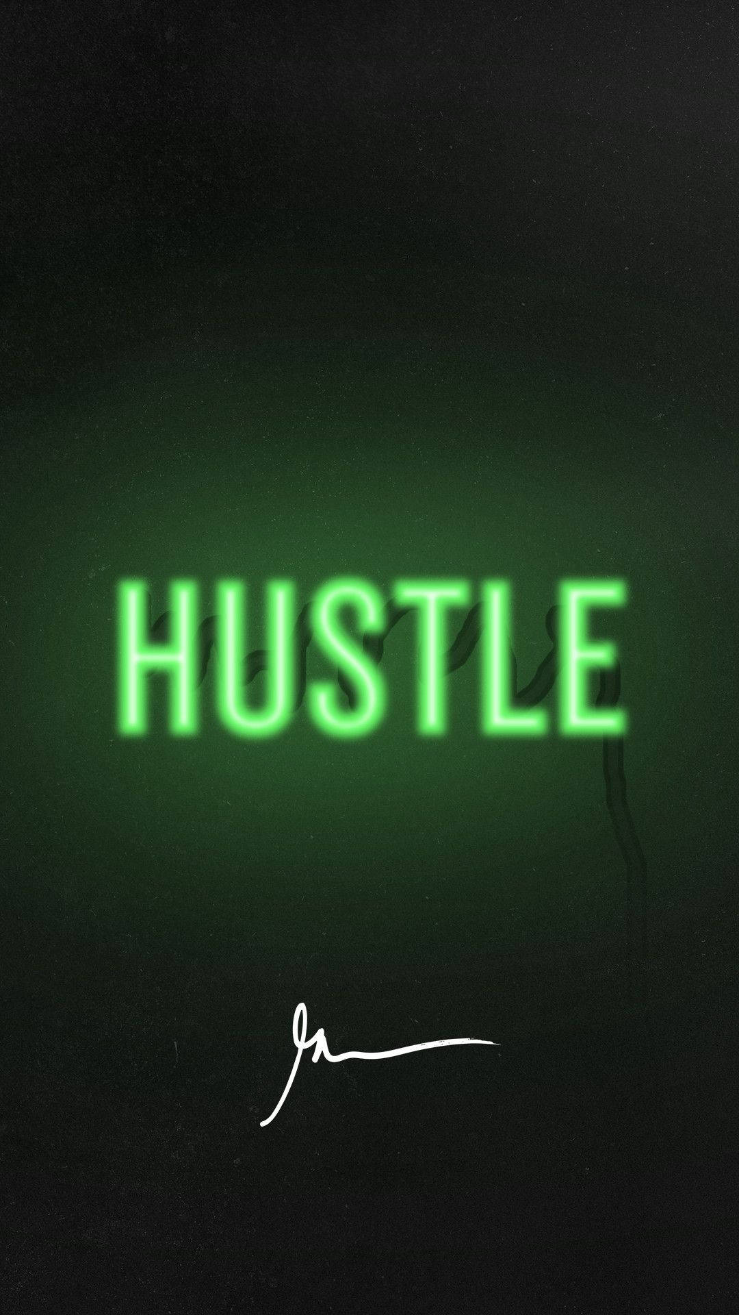Hustle Ensfarget Grønn Bakgrunner