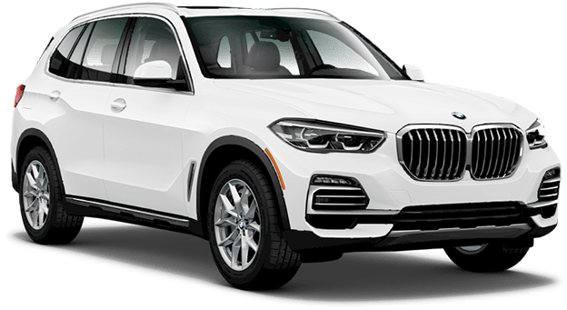 Hvit BMW X5 SUV i profil Bakgrunner