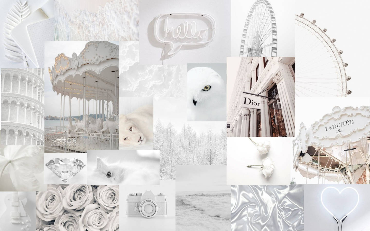 Hvit estetisk Tumblr fin collage Bakgrunner