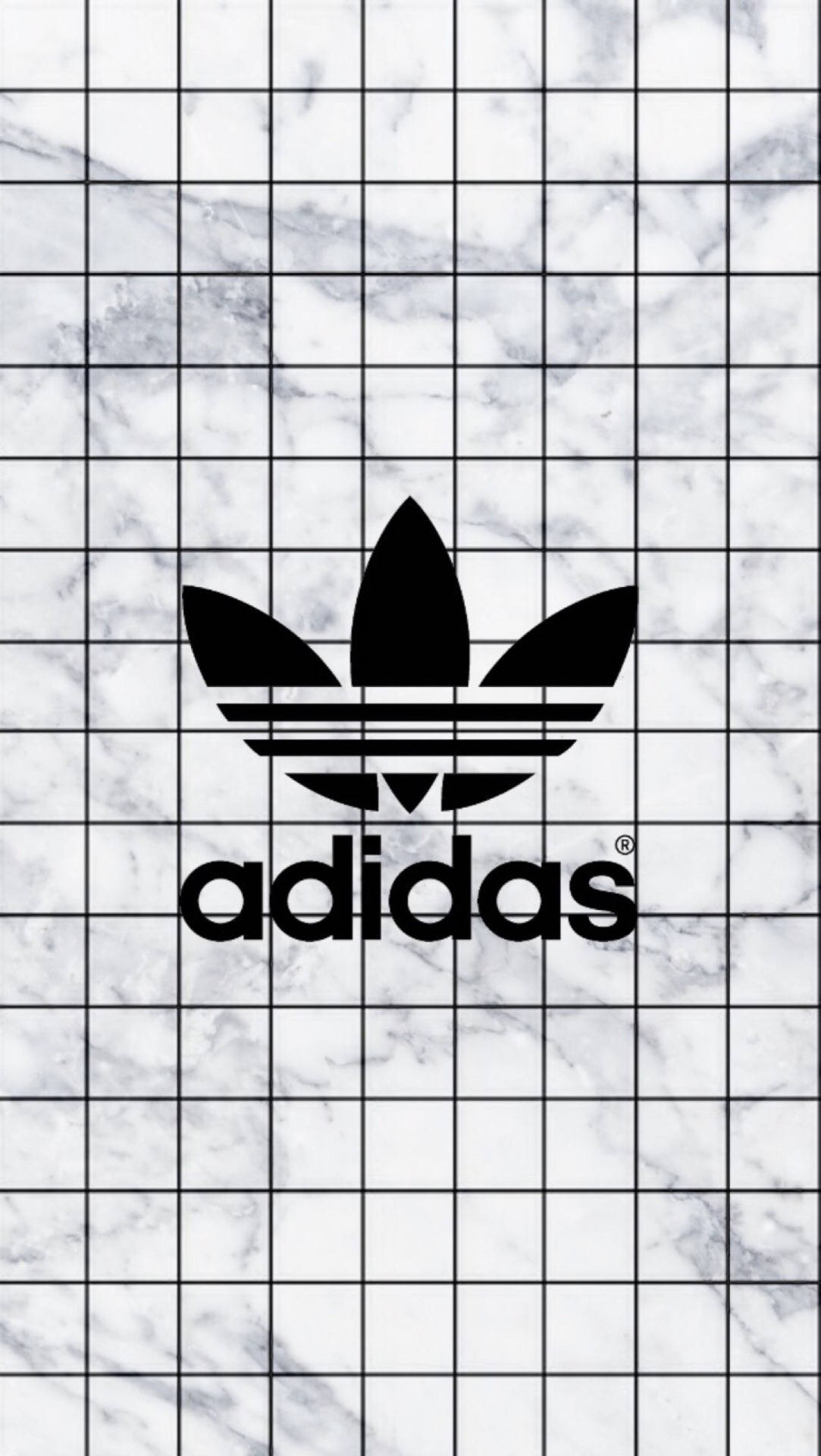 Hvit estetisk Tumblr Adidas-logo på marmor Bakgrunner