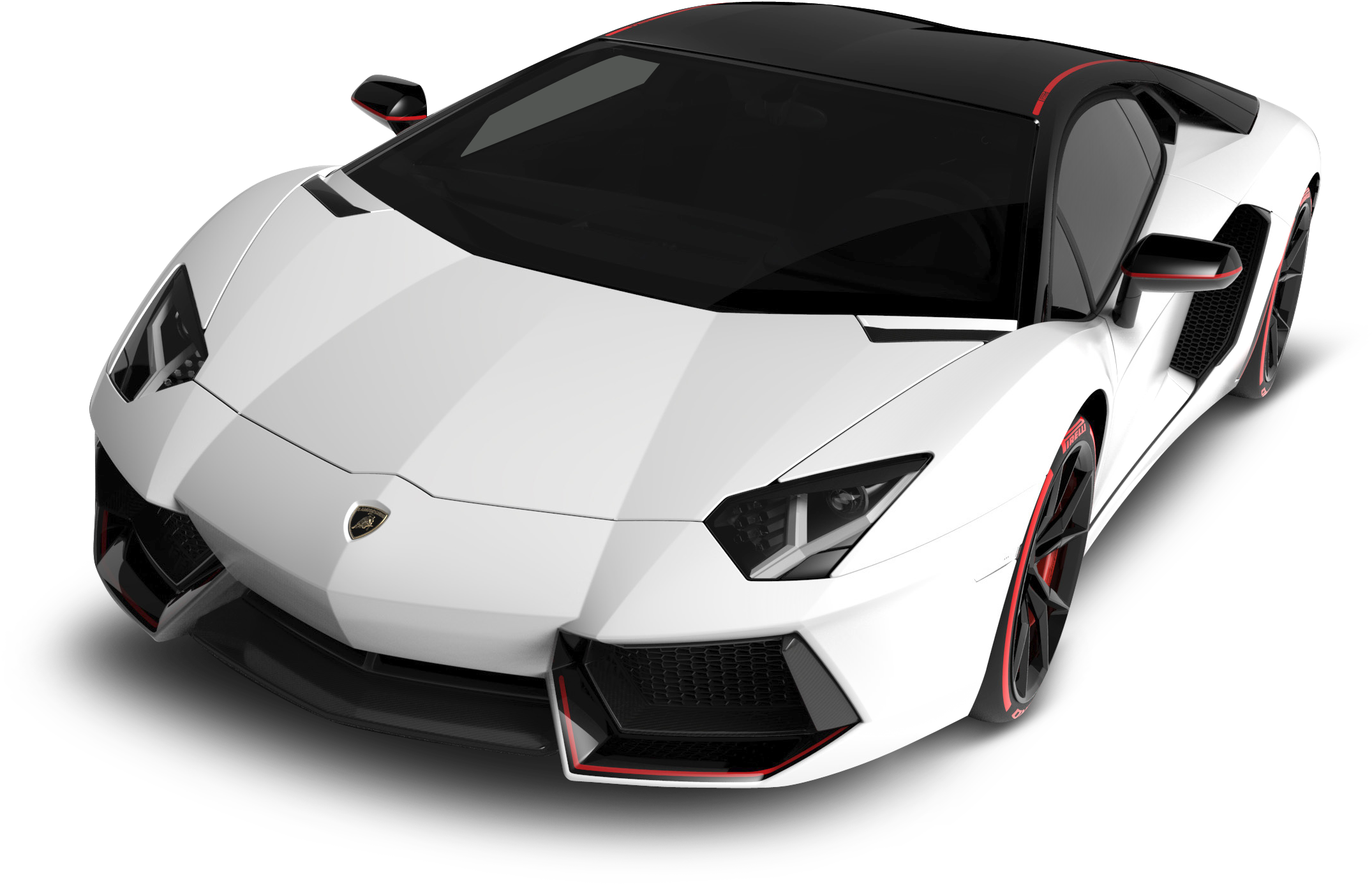 Hvit Lamborghini Aventador S V J skrått perspektiv Bakgrunner