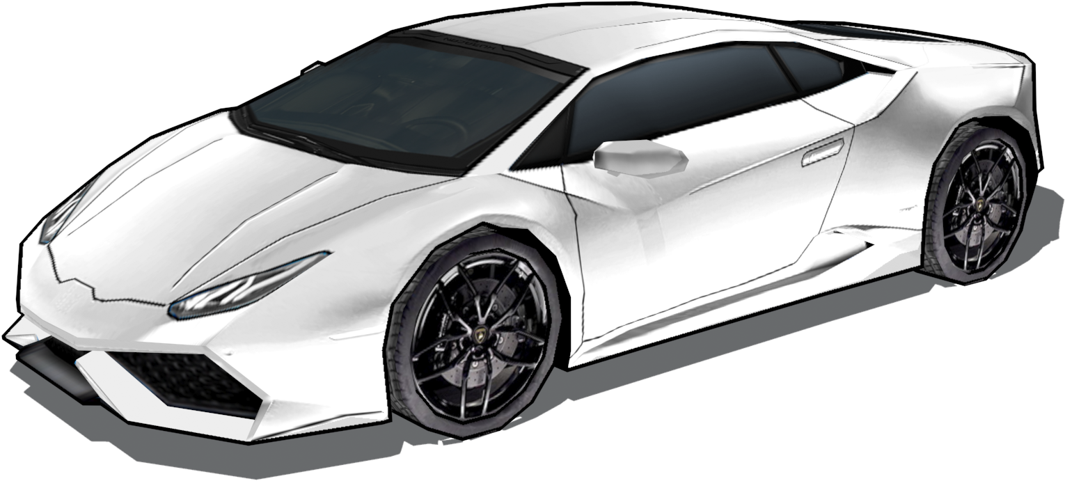 Hvit Lamborghini Huracan sett fra siden Bakgrunner