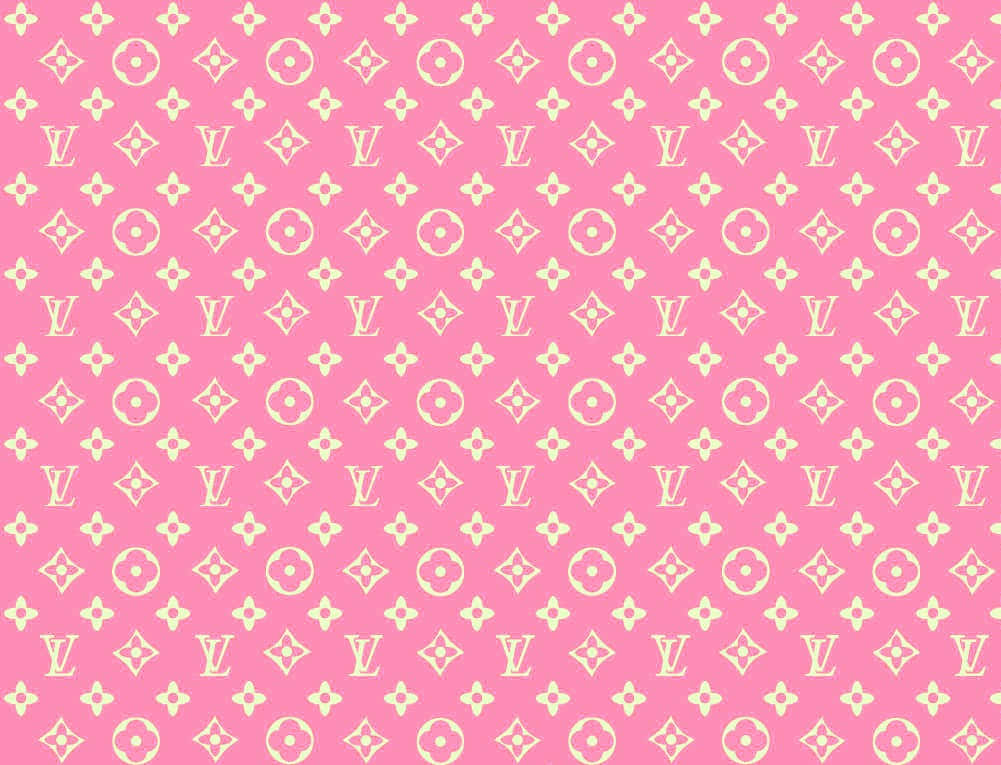 Hvit Louis Vuitton på rosa Y2K-bakgrunn Bakgrunner