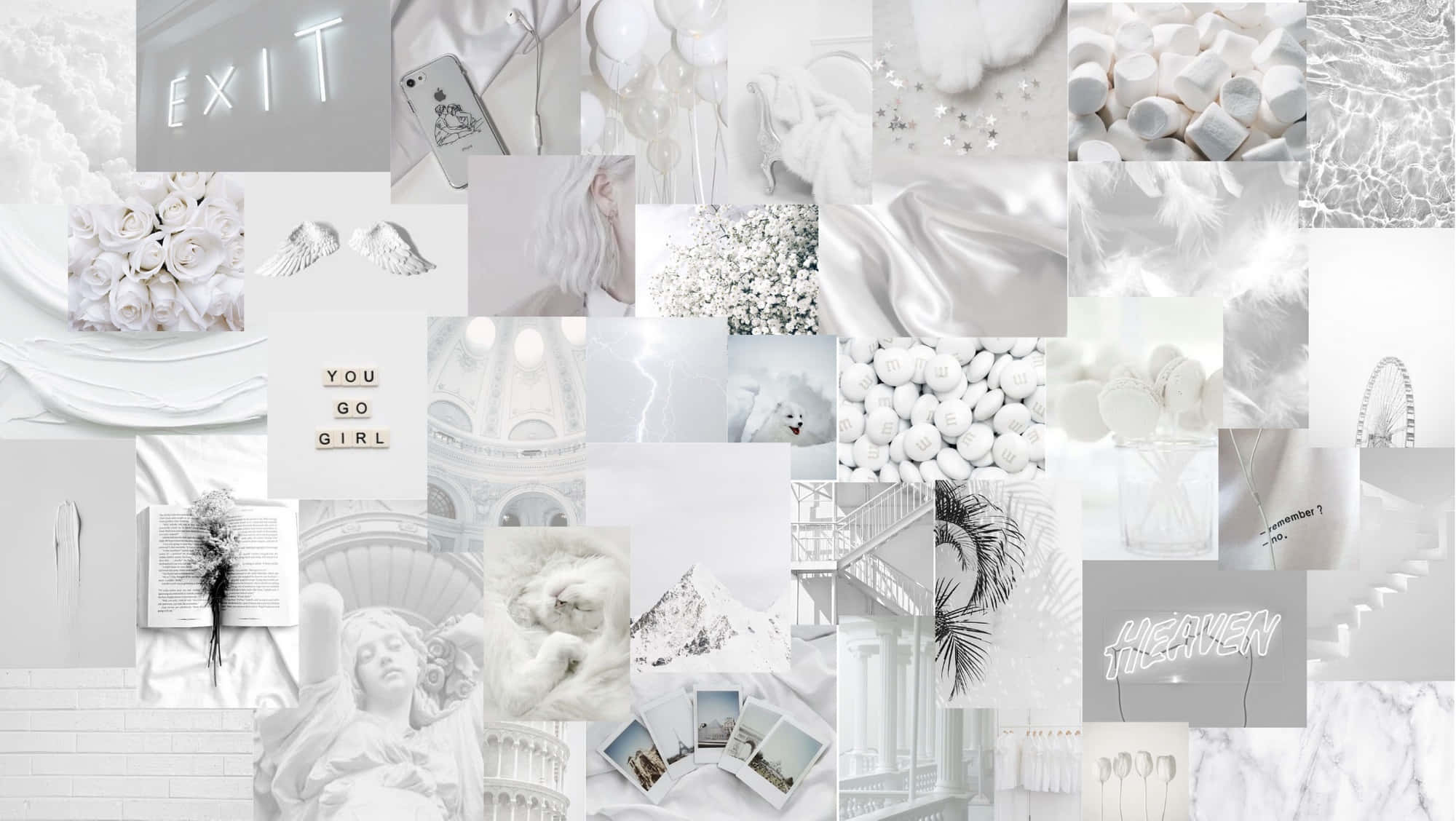 hvit og gull collage med ulike bilder Bakgrunner