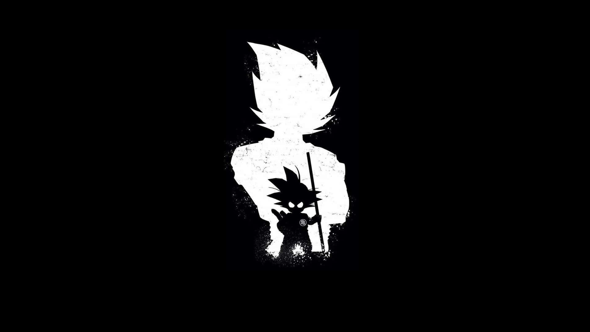 Hvit og svart anime-profilbilde av Goku Bakgrunner
