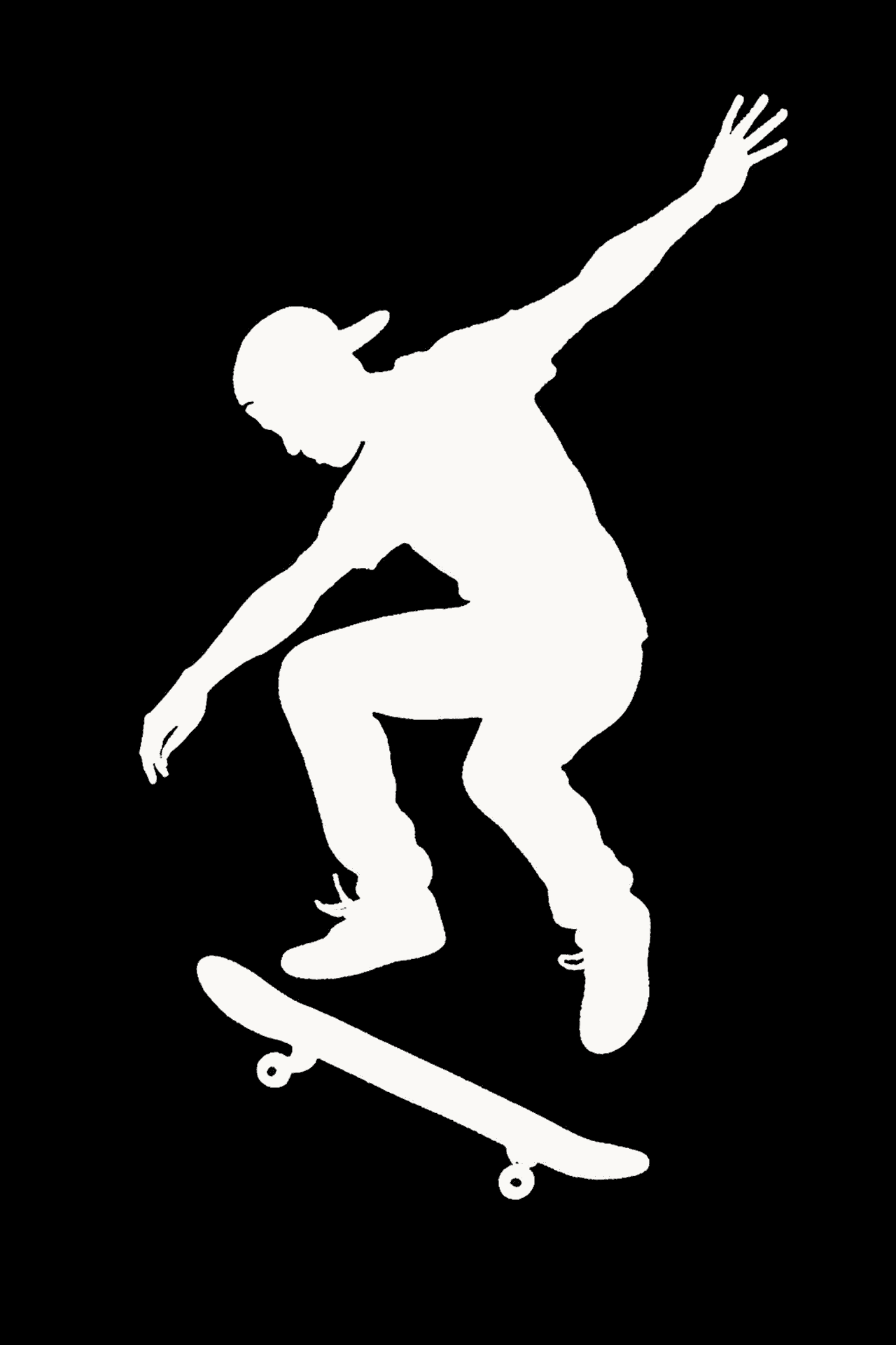 Skateboardbakgrunn, minimalisme, svart og hvitt, svart-hvitt-estetikk, skateboardtriks, skateboardbakgrunn, svart estetikk, hvit estetikk, skateboard, skateboarding, sport