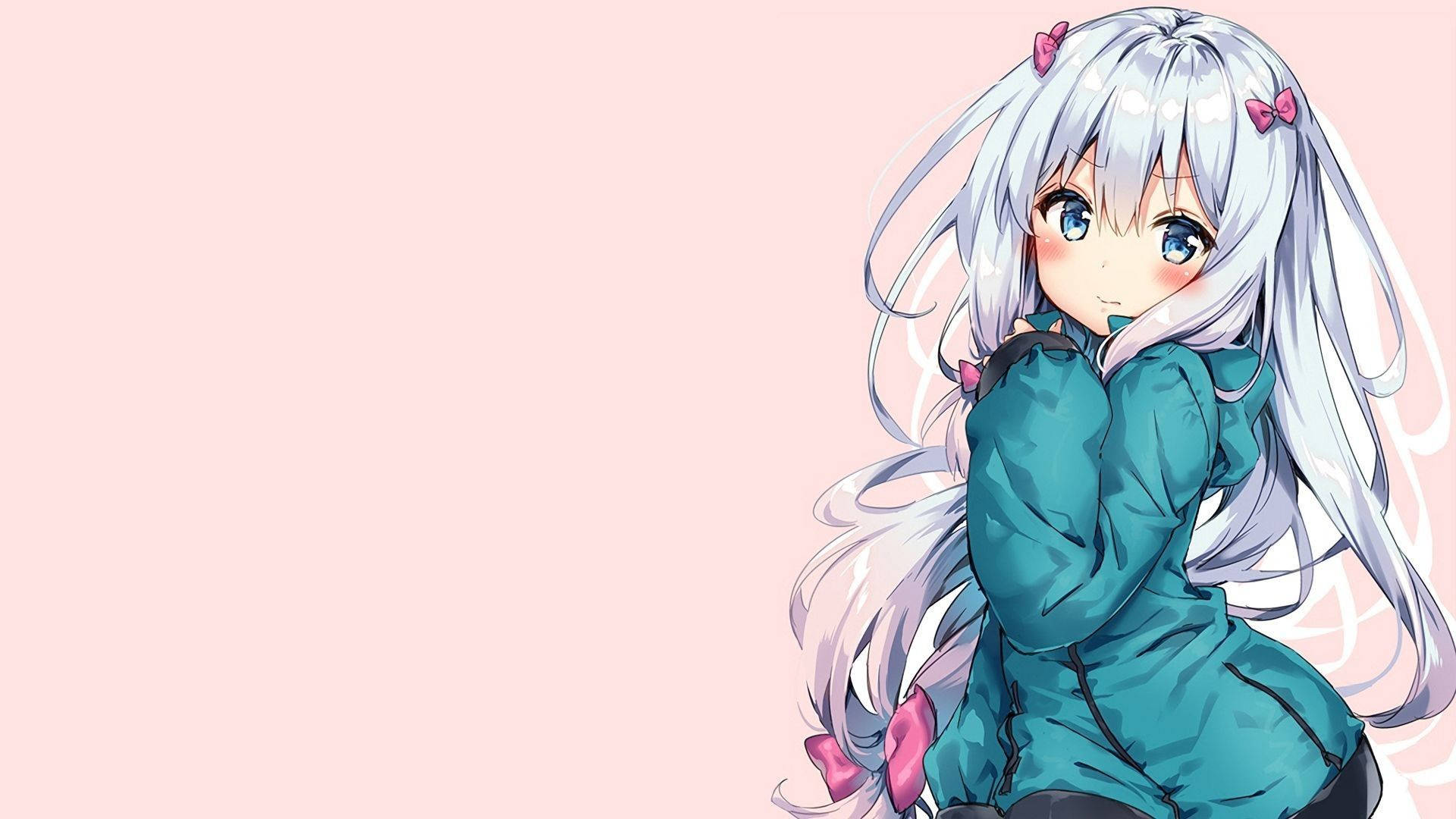 Hvitkjørt søt jentete anime-bakgrunn Bakgrunner