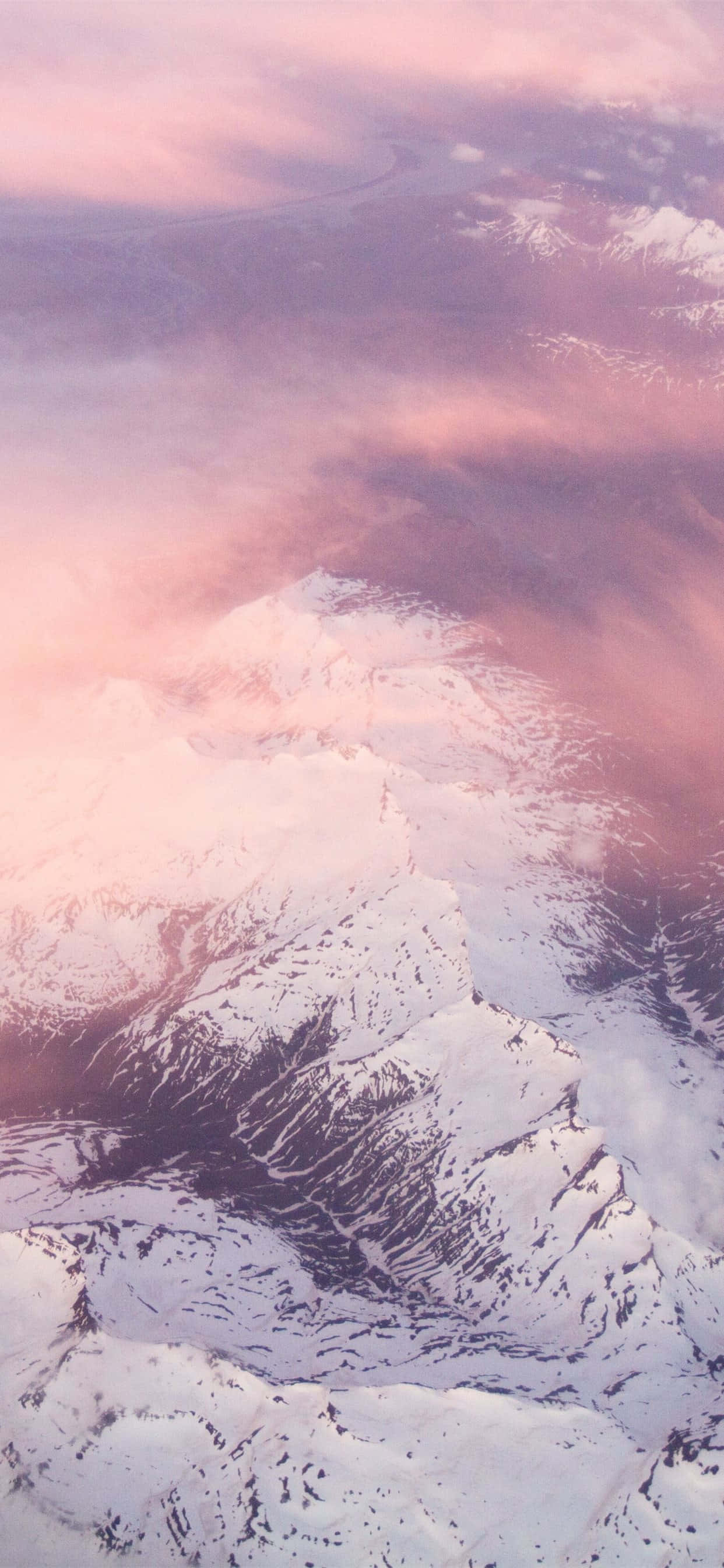 Hvitt Fjell Under Rosa Skyer Bakgrunn Bakgrunner