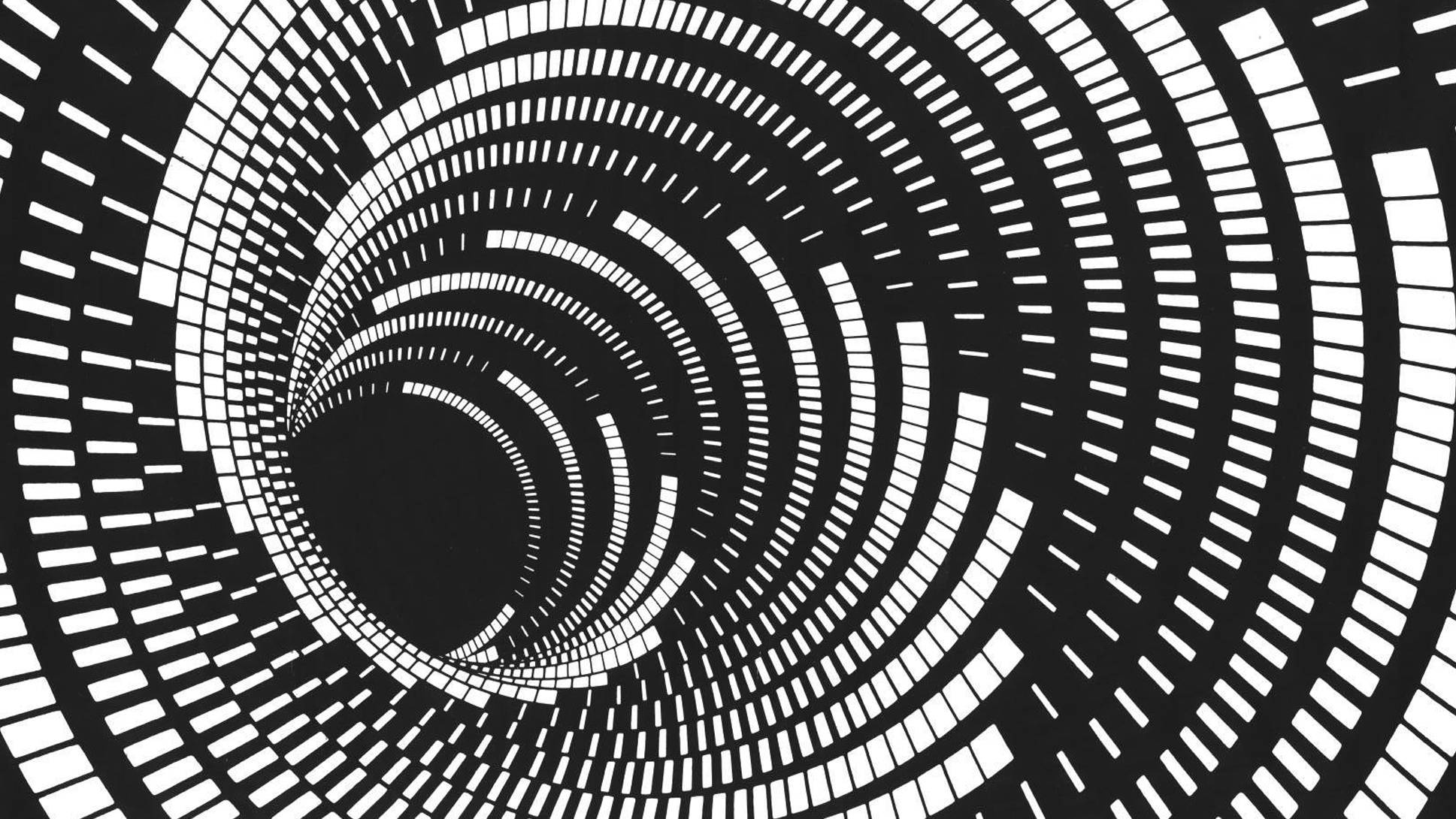 Hvitt og svart trippy virvel Bakgrunner